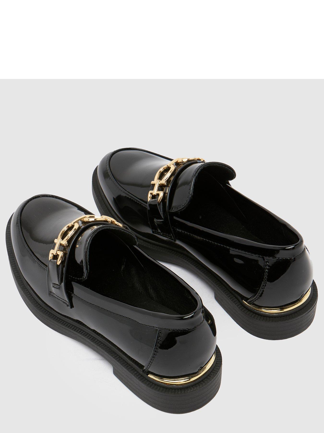 Image 4 of 4 of Schuh Junior Mini Larsa Patent Hardware Loafers - Black