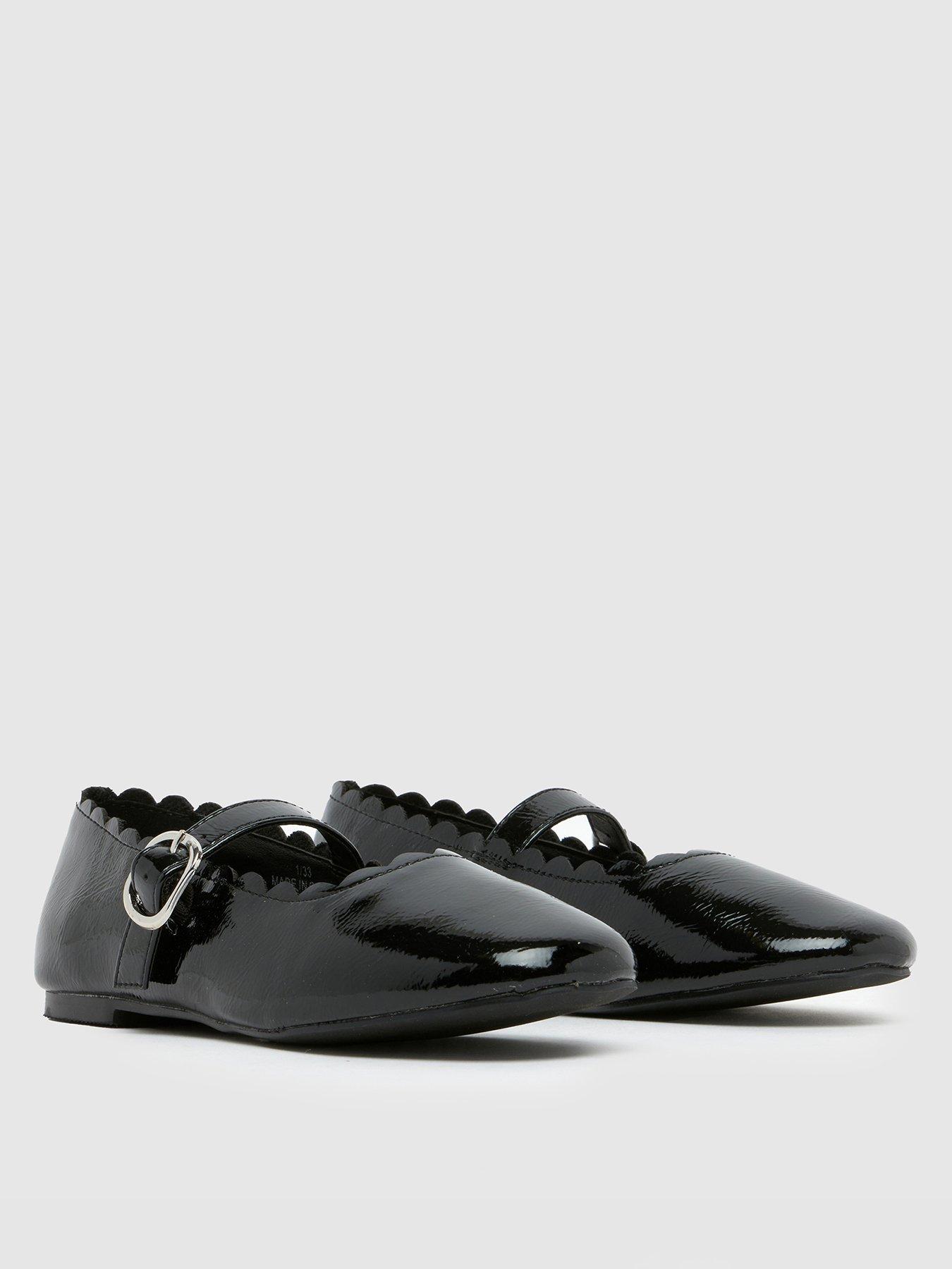  image of schuh-junior-lavender-patent-mary-jane-ballerina-black