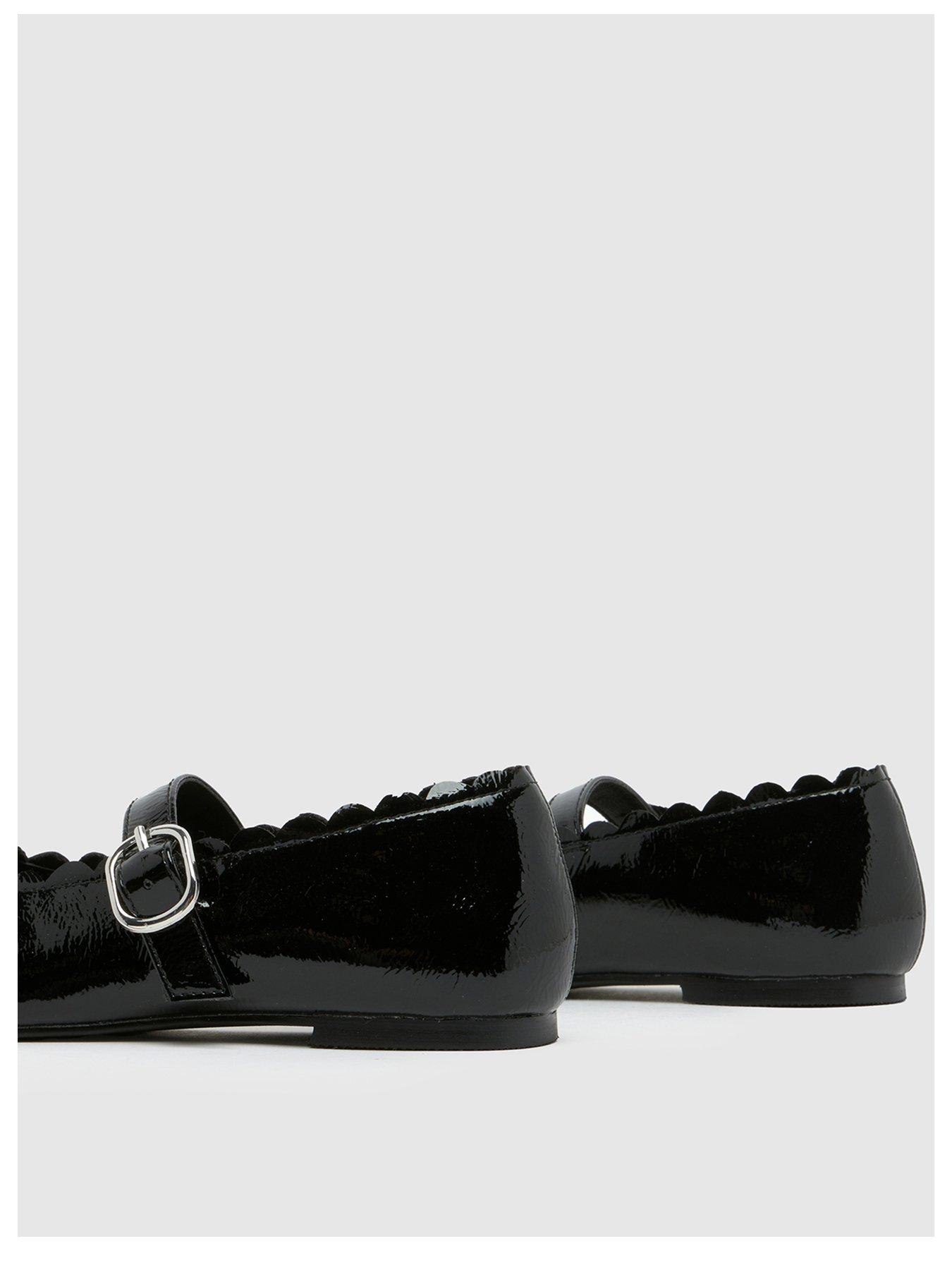  image of schuh-junior-lavender-patent-mary-jane-ballerina-black