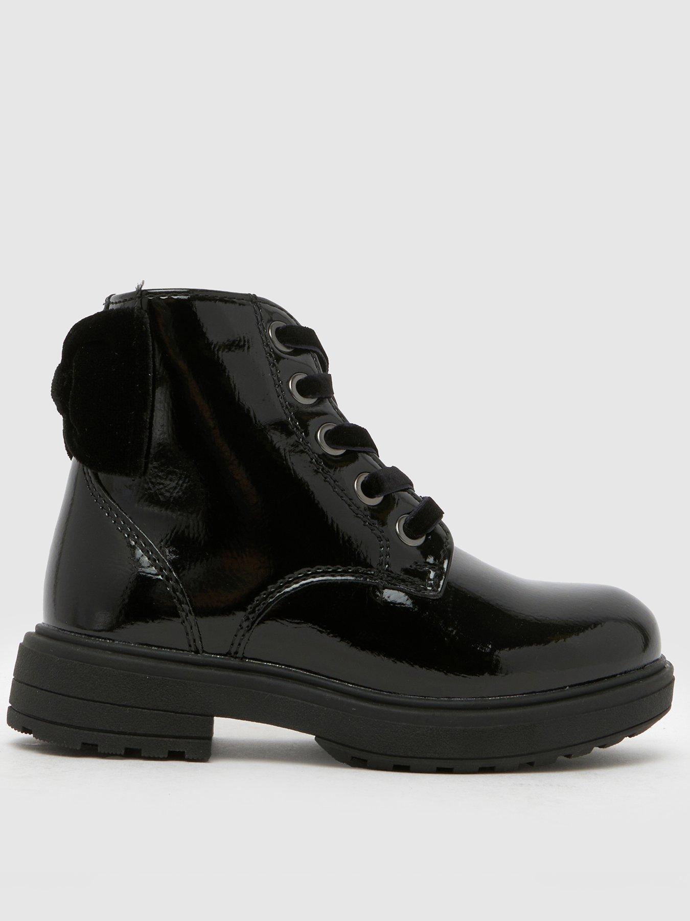 Image 1 of 4 of Schuh Toddler Clara Patent Lace Up Boot - Black