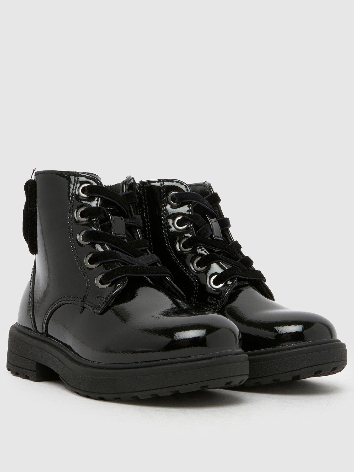 Image 2 of 4 of Schuh Toddler Clara Patent Lace Up Boot - Black