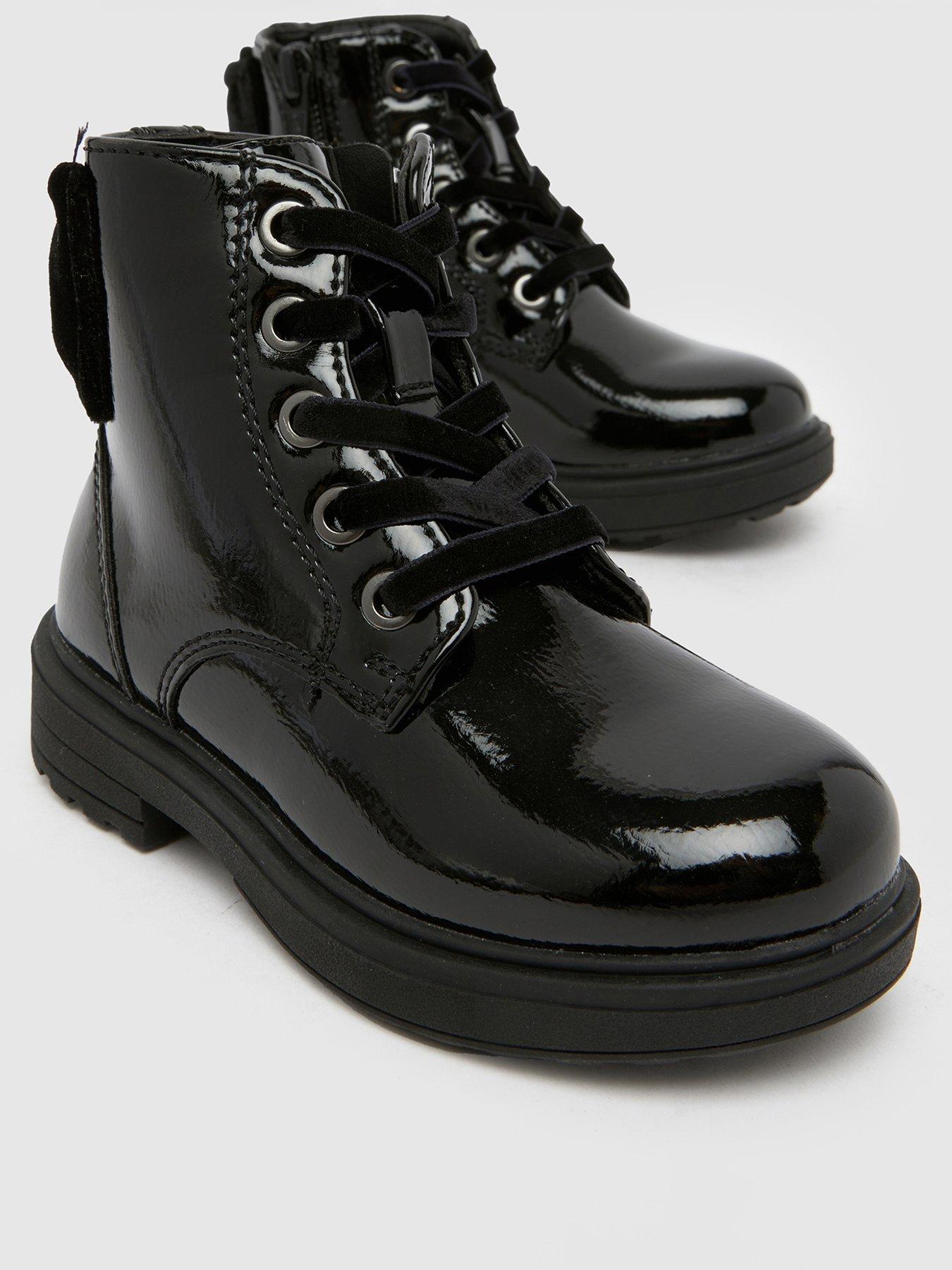 Image 3 of 4 of Schuh Toddler Clara Patent Lace Up Boot - Black