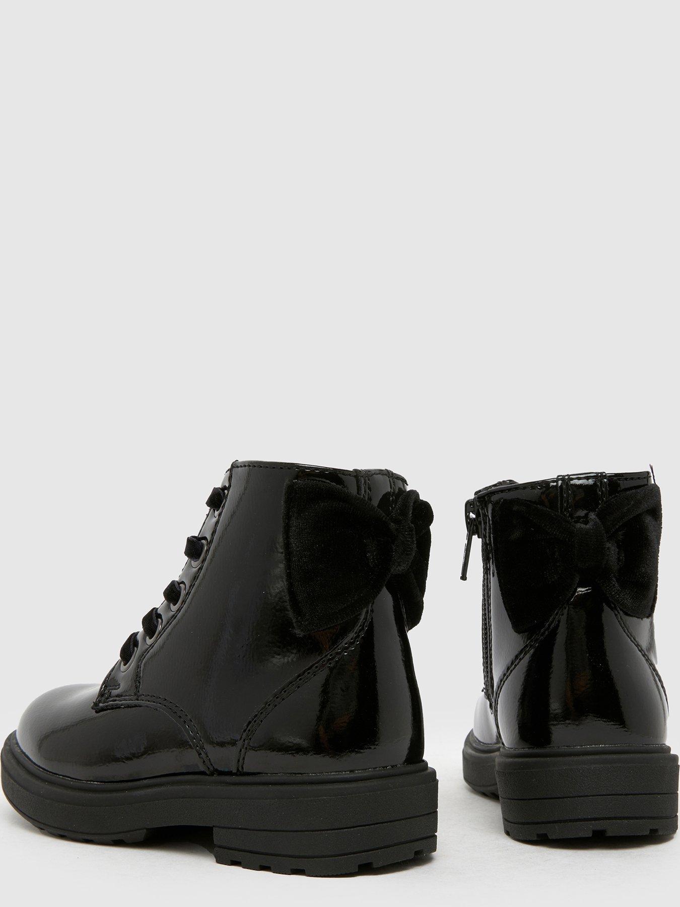 Image 4 of 4 of Schuh Toddler Clara Patent Lace Up Boot - Black
