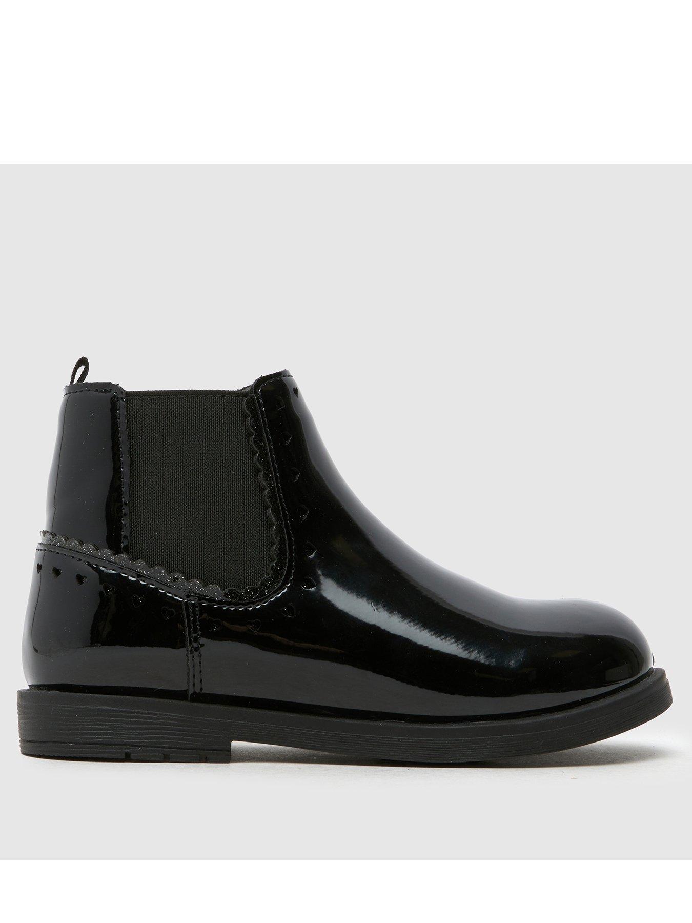 Image 1 of 4 of Schuh Junior Classic Patent Chelsea Boot - Black