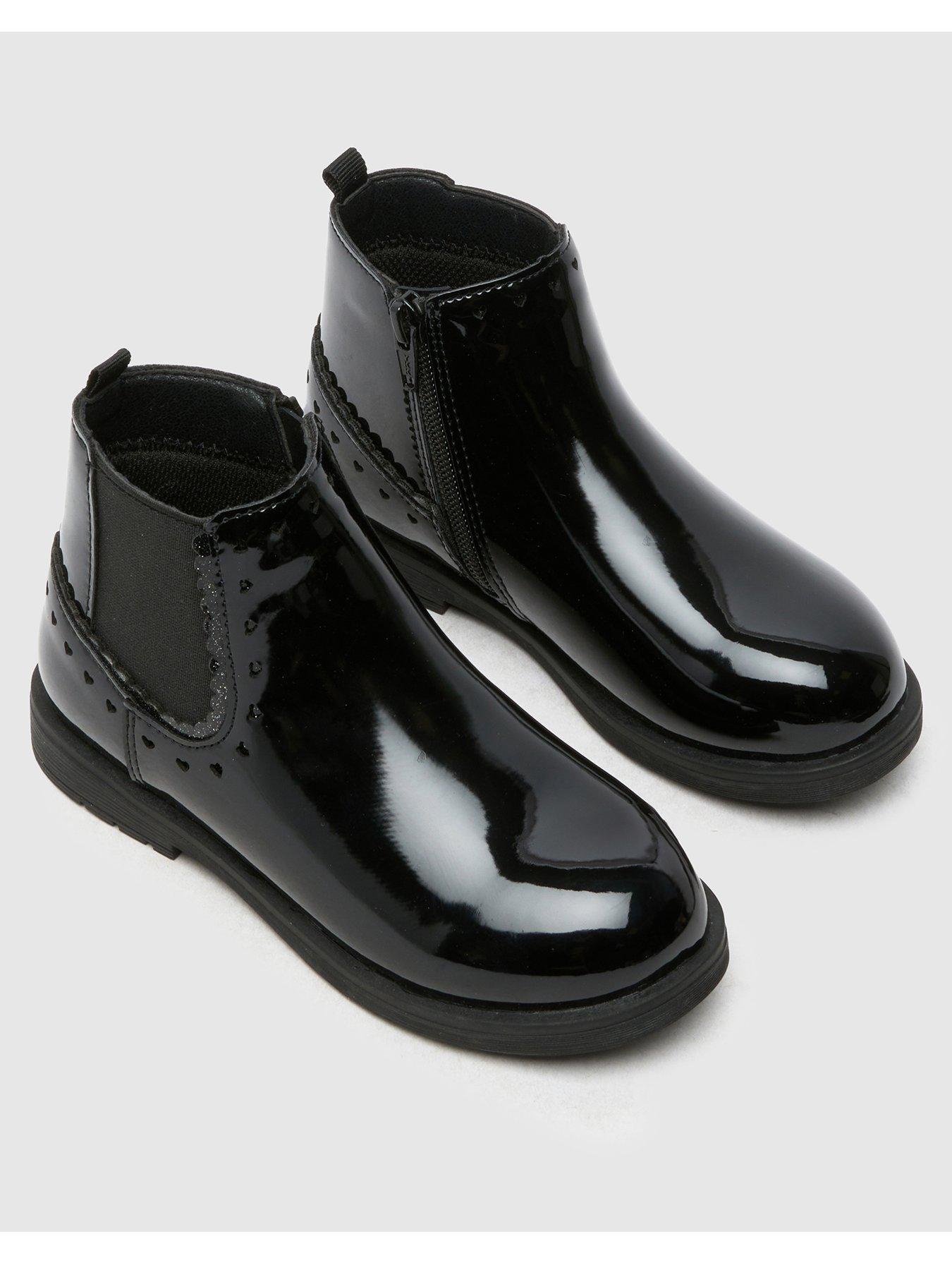Image 2 of 4 of Schuh Junior Classic Patent Chelsea Boot - Black