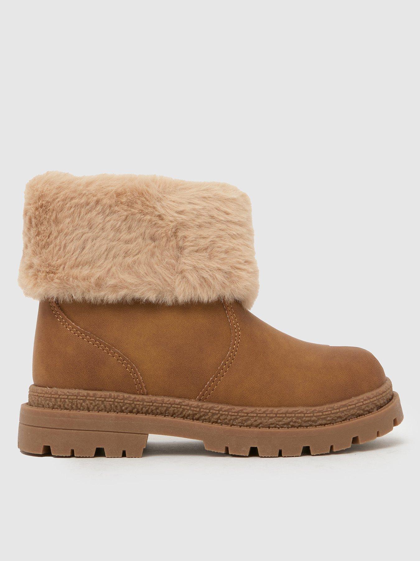undefined Toddler Cranberry Fur Cuff Boot