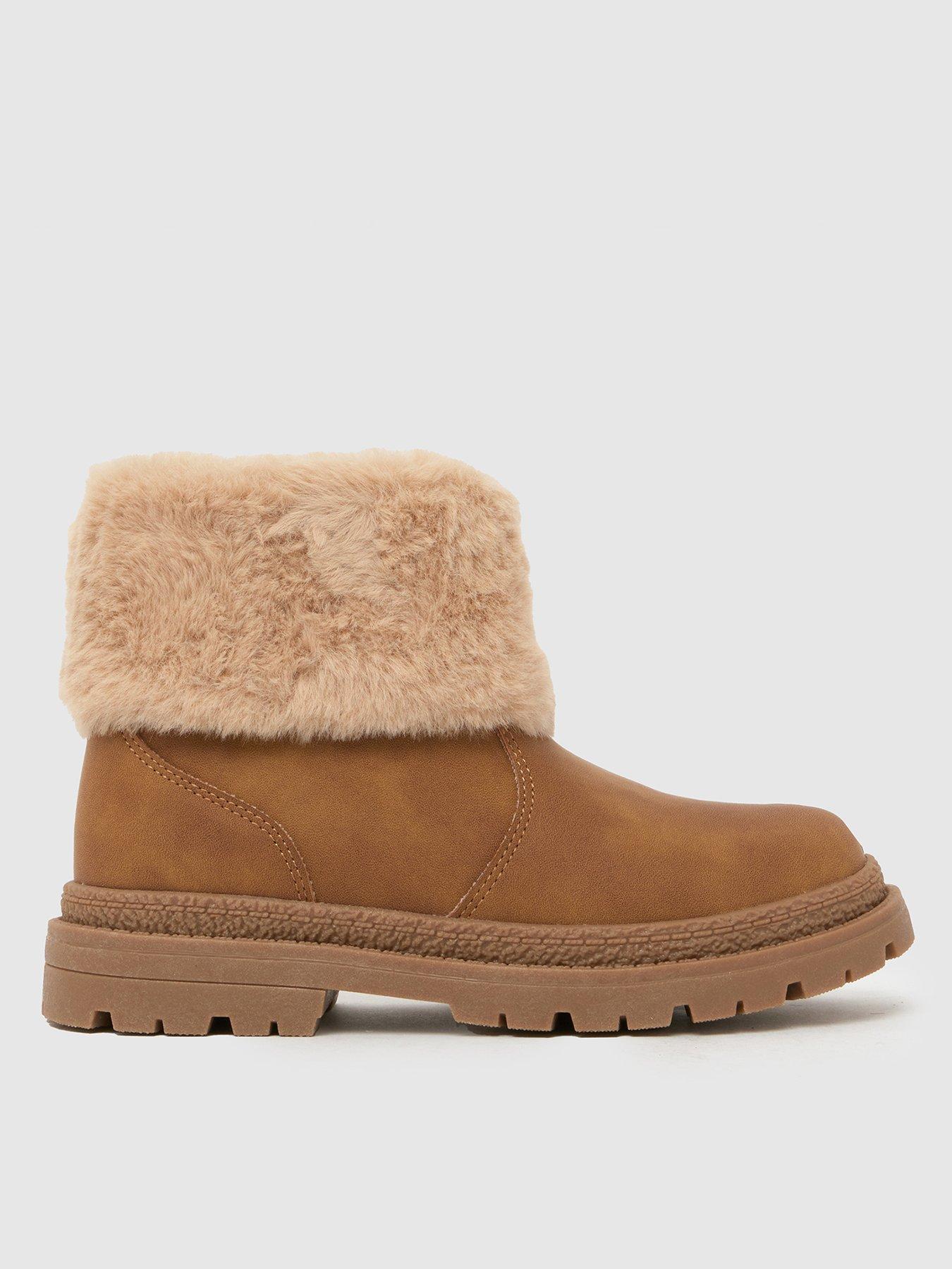 undefined Junior Cranberry Fur Cuff Boot