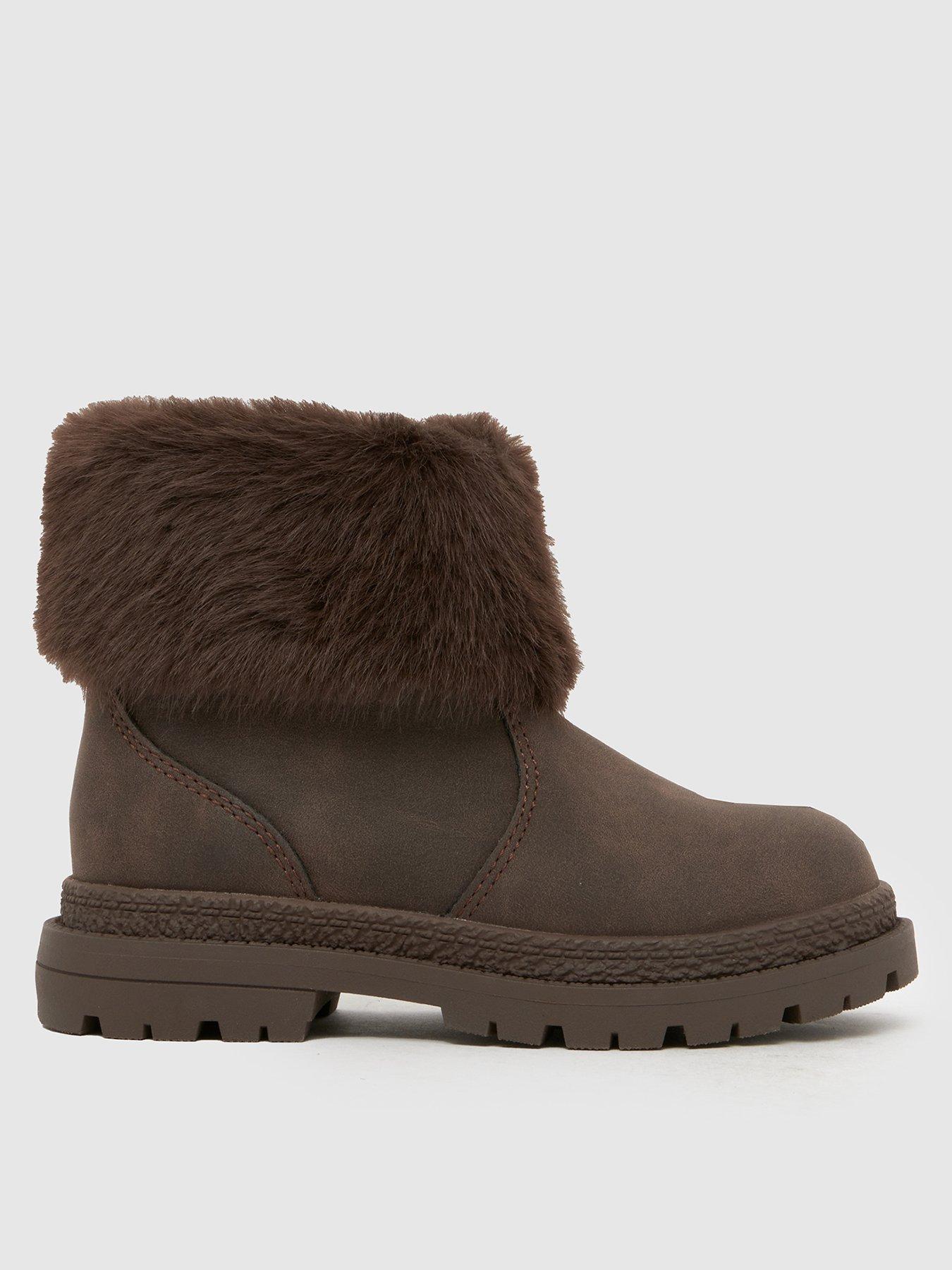 undefined Toddler Cranberry Fur Cuff Boot