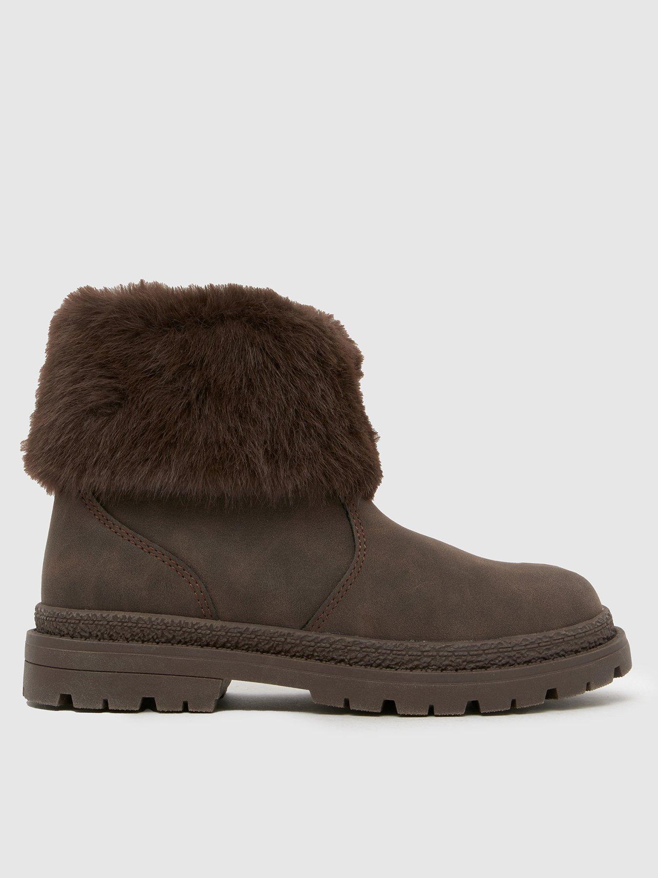 undefined Junior Cranberry Fur Cuff Boot