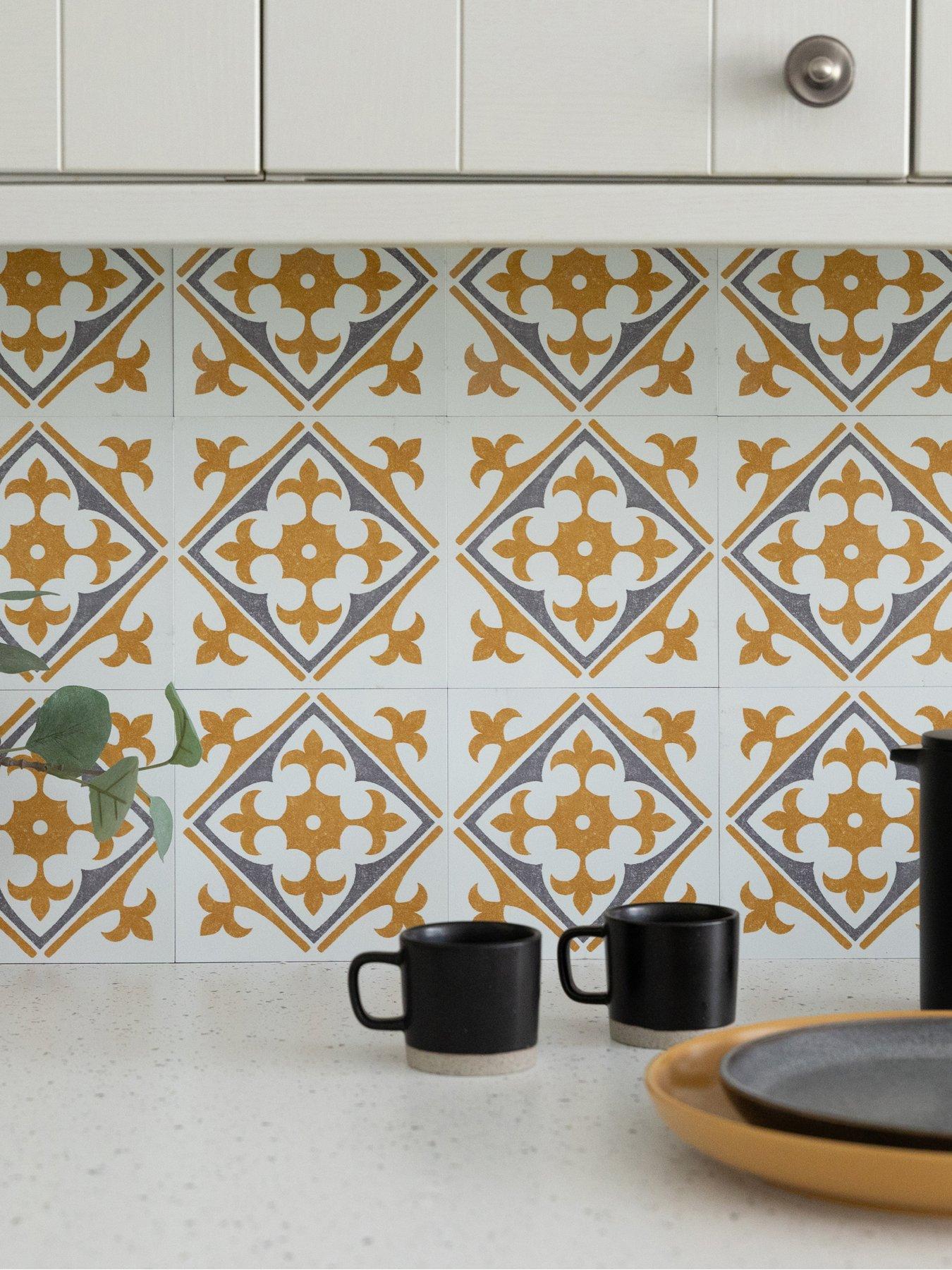 undefined Self Adhesive Wall Tiles Nadia Gold Pack Of 18 Tiles