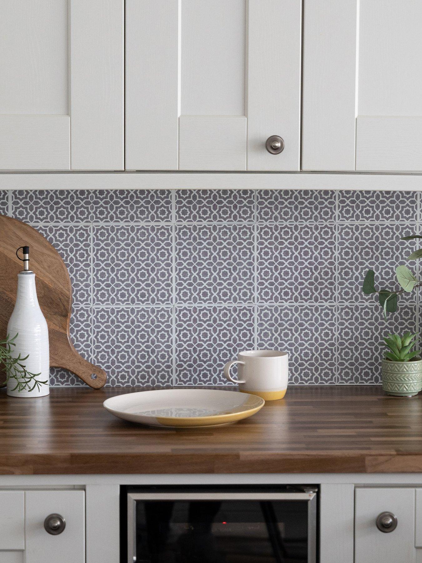 D-C-Fix Self Adhesive Wall Tiles Lina Grey Pack Of 18 Tiles