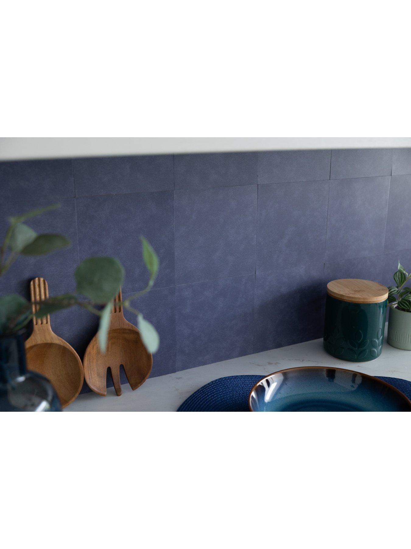 Image 3 of 6 of D-C-Fix Self Adhesive Wall Tiles Micro Cement Blue Pack Of 18 Tiles