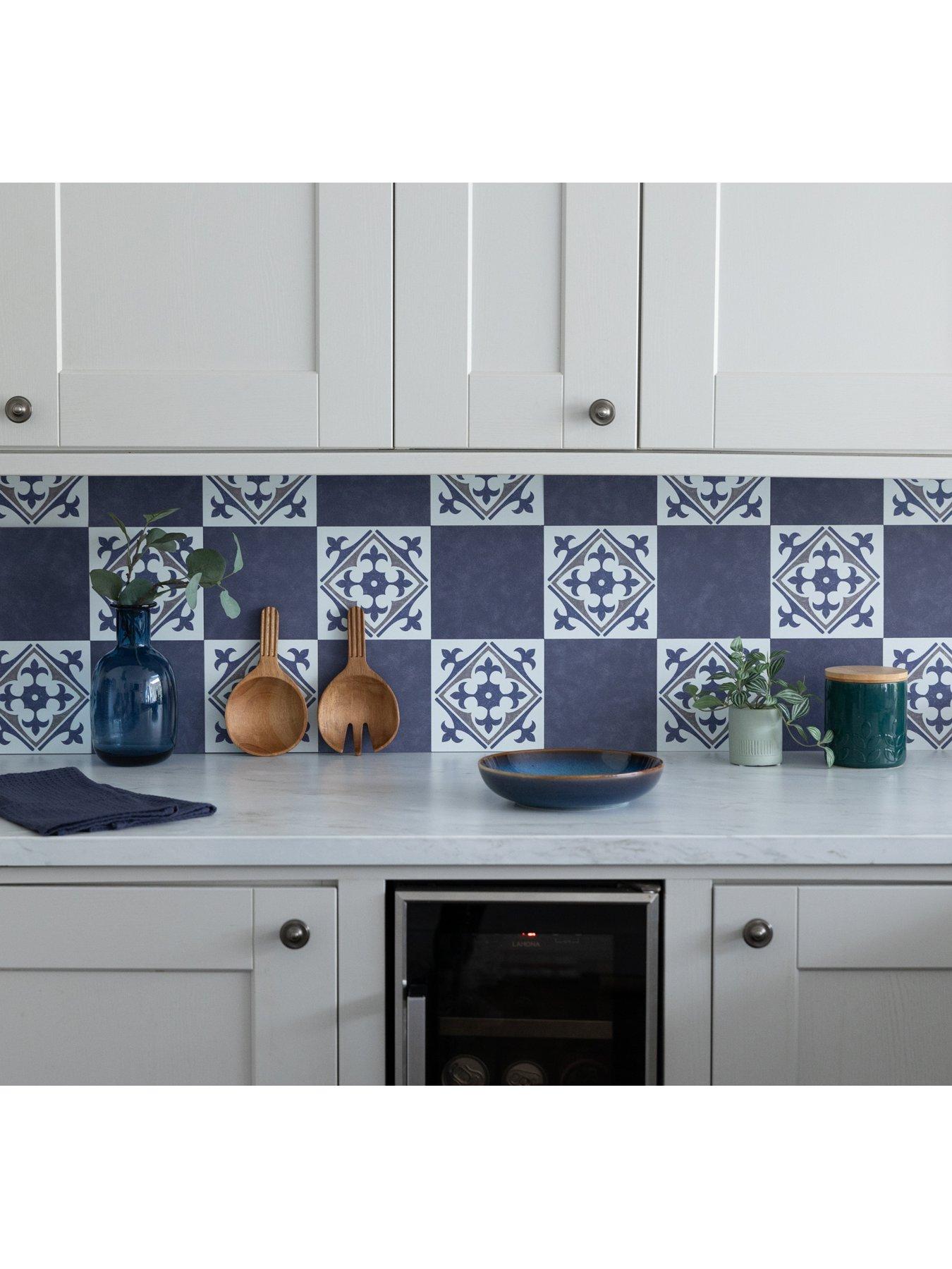 Image 5 of 6 of D-C-Fix Self Adhesive Wall Tiles Micro Cement Blue Pack Of 18 Tiles