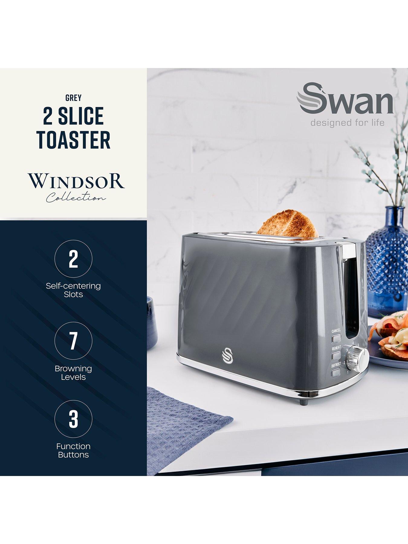 Image 2 of 7 of Swan ST14071GRY Windsor 2 Slice Toaster - Grey