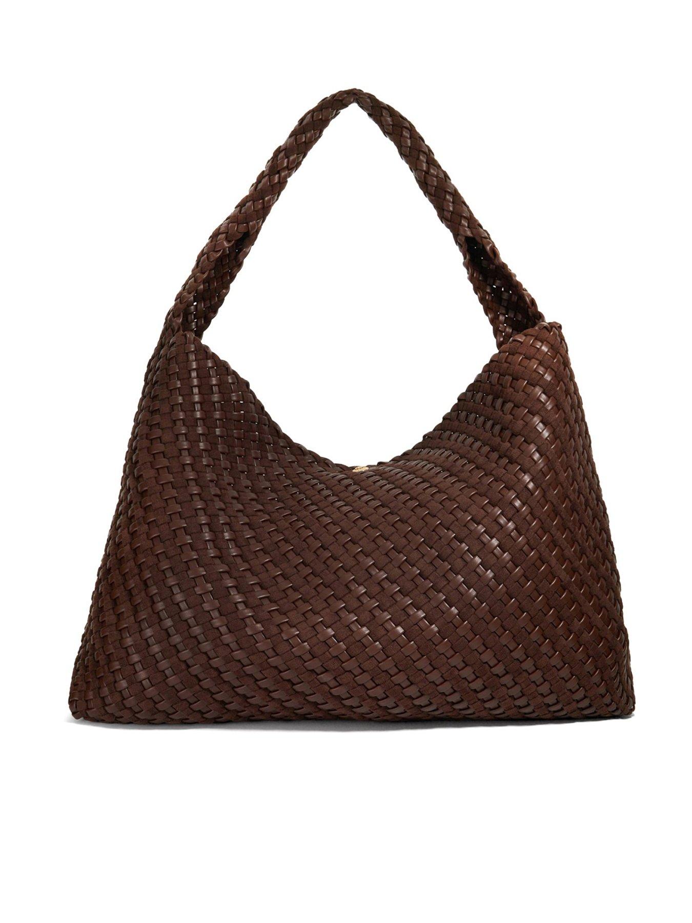 Image 1 of 5 of Dune London Deliberate Xl Extra Large Woven Shoulder Bag - Brown