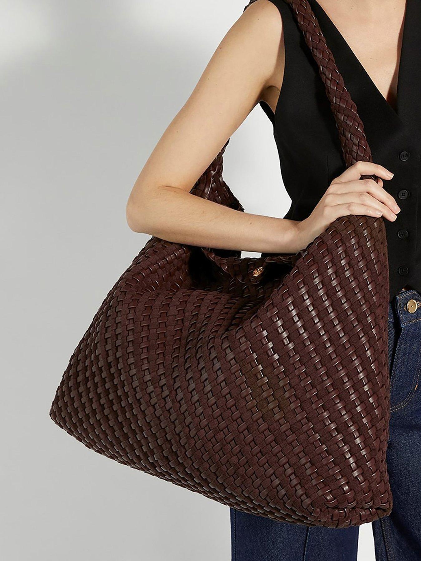 Image 2 of 5 of Dune London Deliberate Xl Extra Large Woven Shoulder Bag - Brown