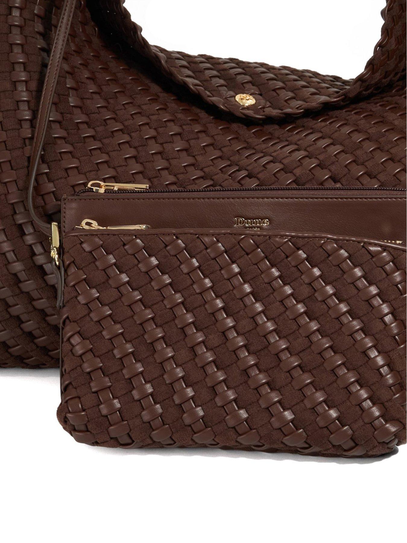 Image 4 of 5 of Dune London Deliberate Xl Extra Large Woven Shoulder Bag - Brown