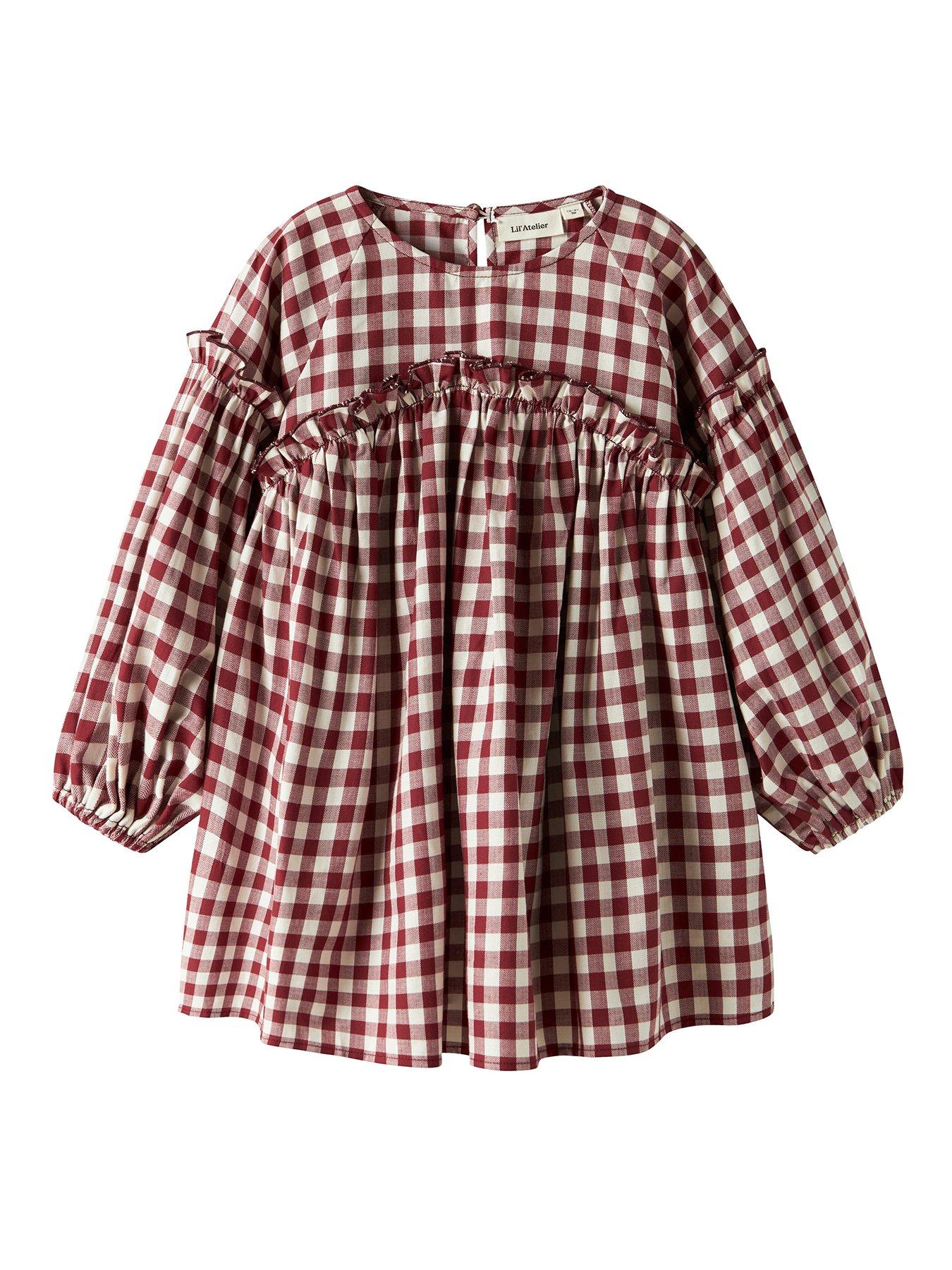 lil-atelier-mini-girls-long-sleeve-gingham-dress-red