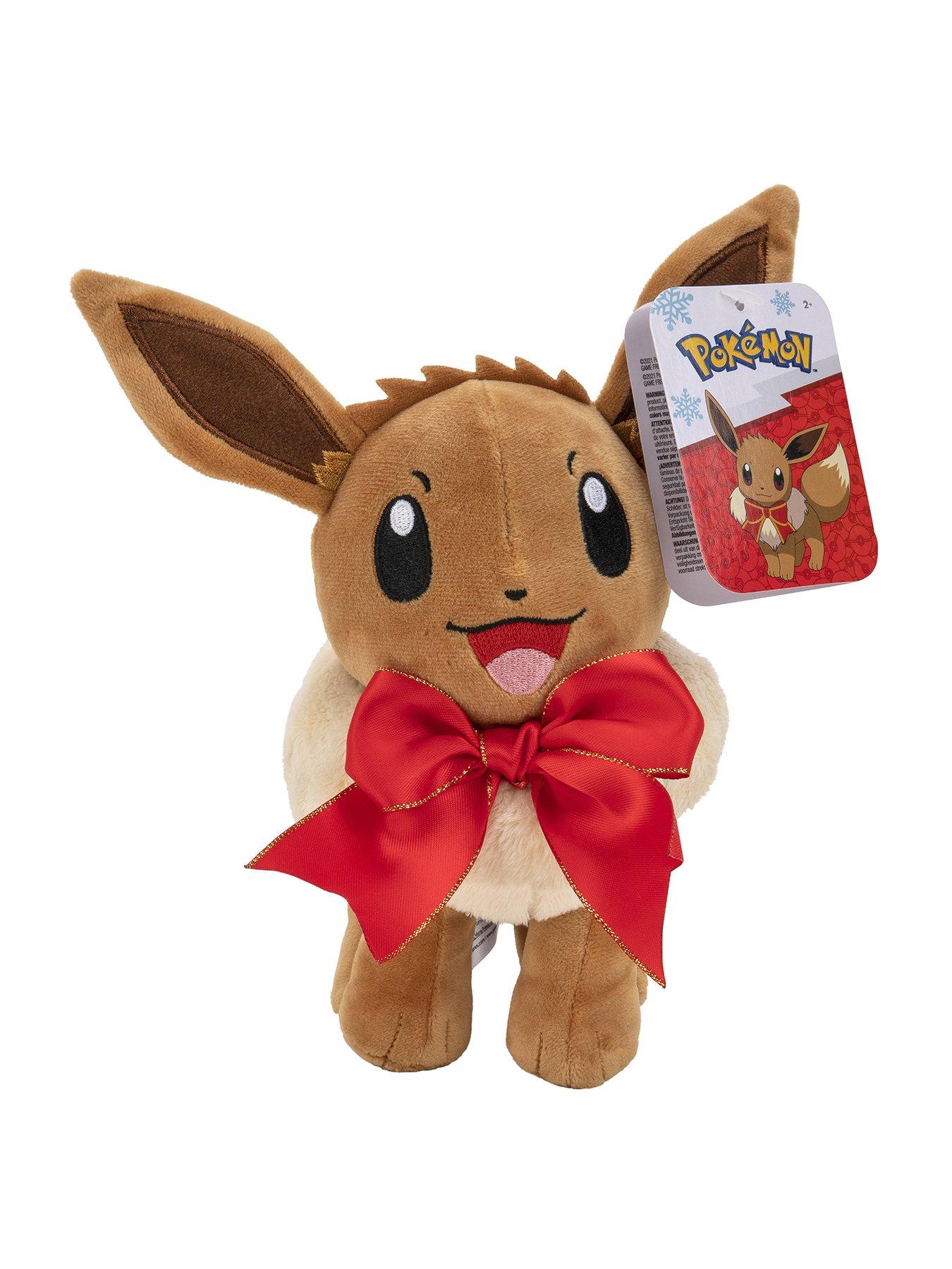  image of pokemon-eevee-8-inch-plush-with-holiday-bow