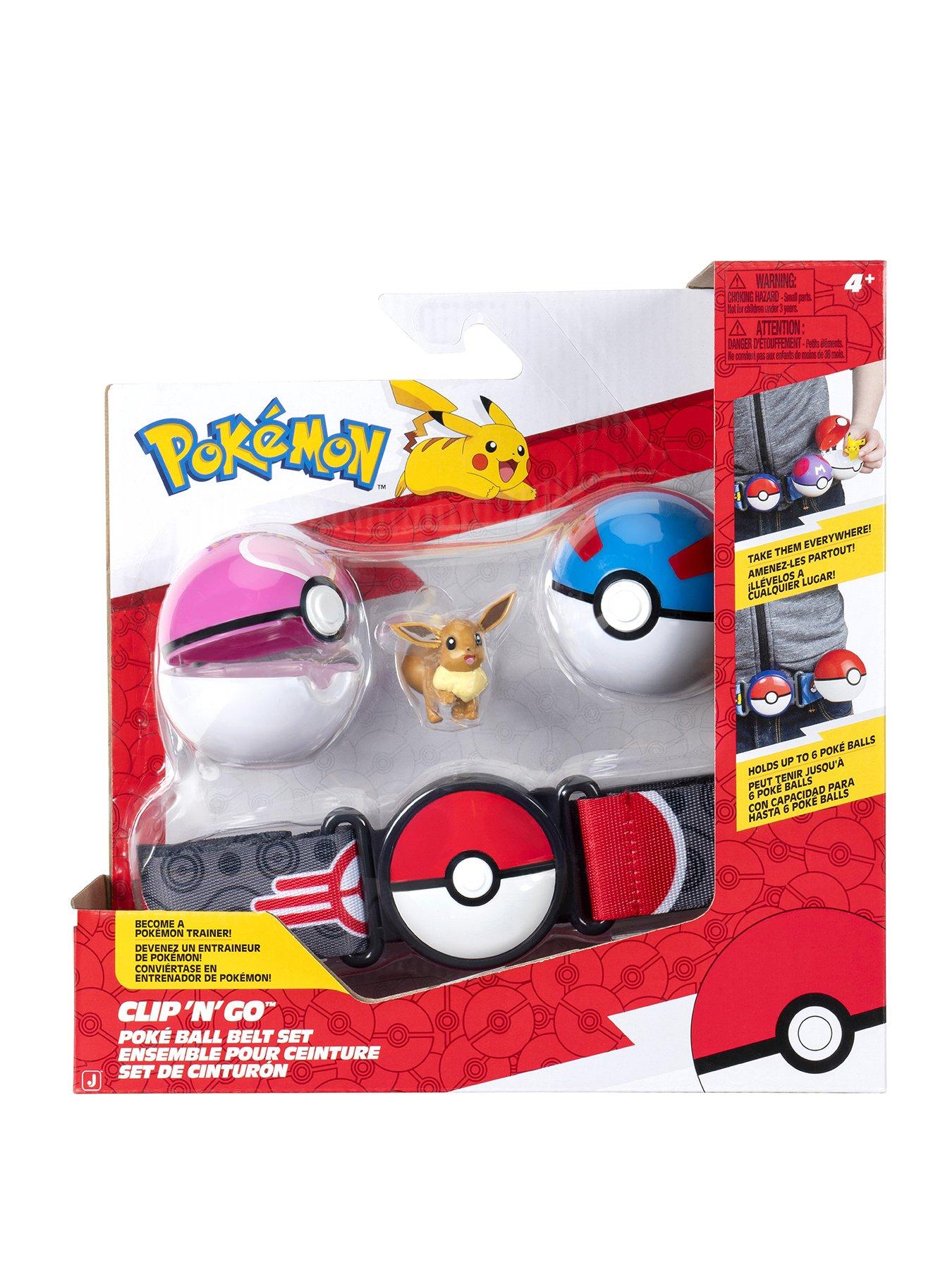 Pokemon PKW - Clip 'N' Go Poke Ball Belt Set (Eevee #1 with Great Ball, Love Ball, & Eevee themed belt) W19