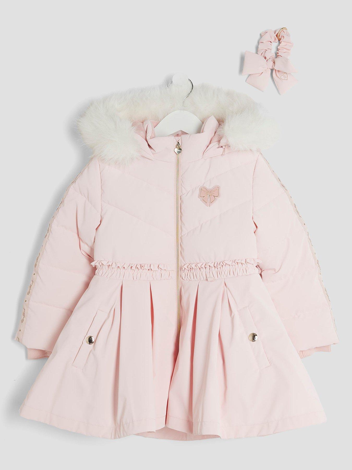 River Island Mini Girls Padded Skirt Coat - Pink