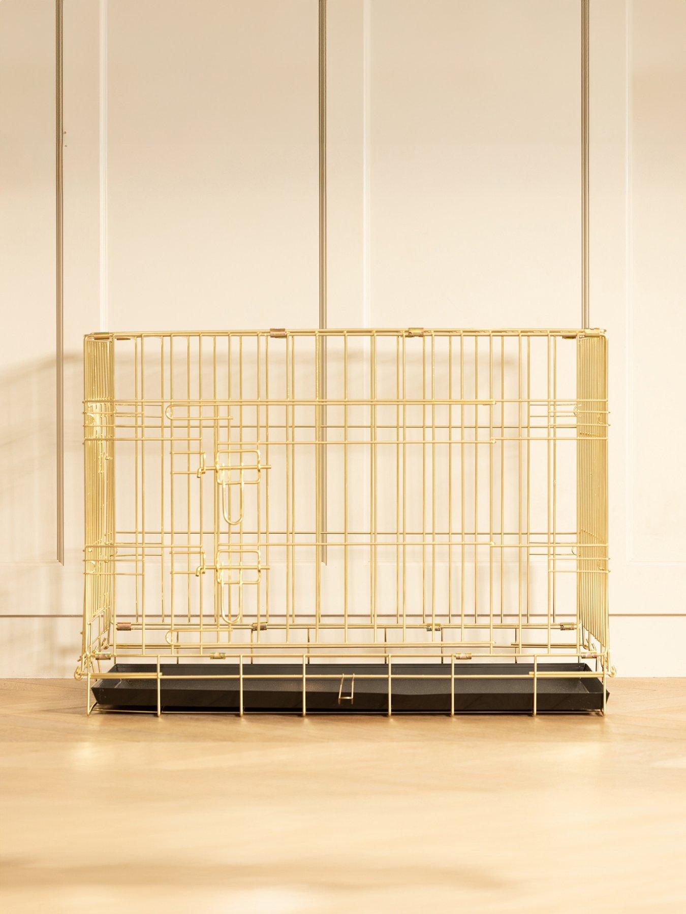 undefined Deluxe Gold Dog Crate
