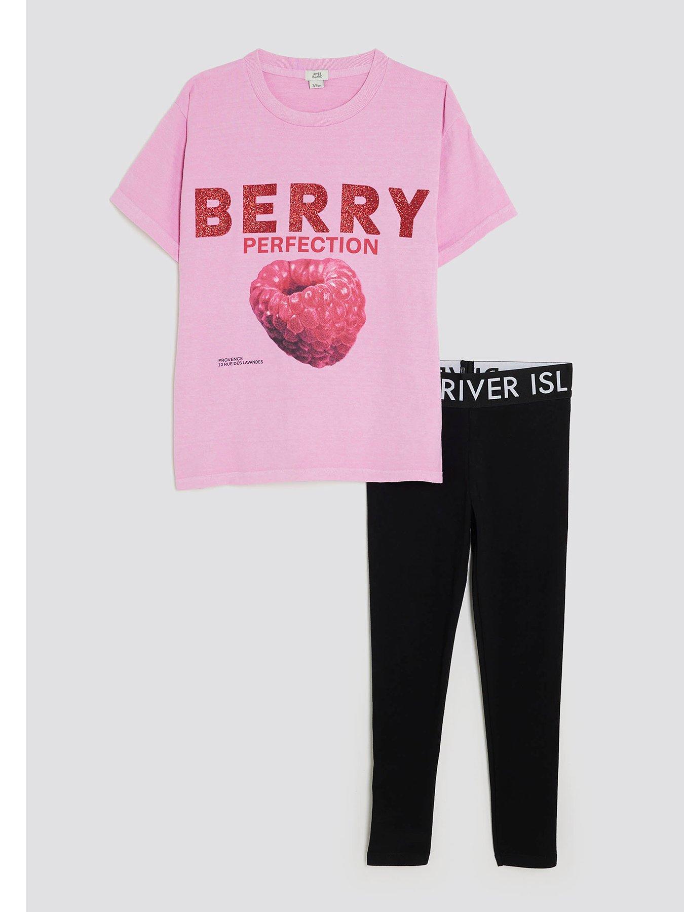 undefined Older Girls Berry T-shirt Legging Set - Pink