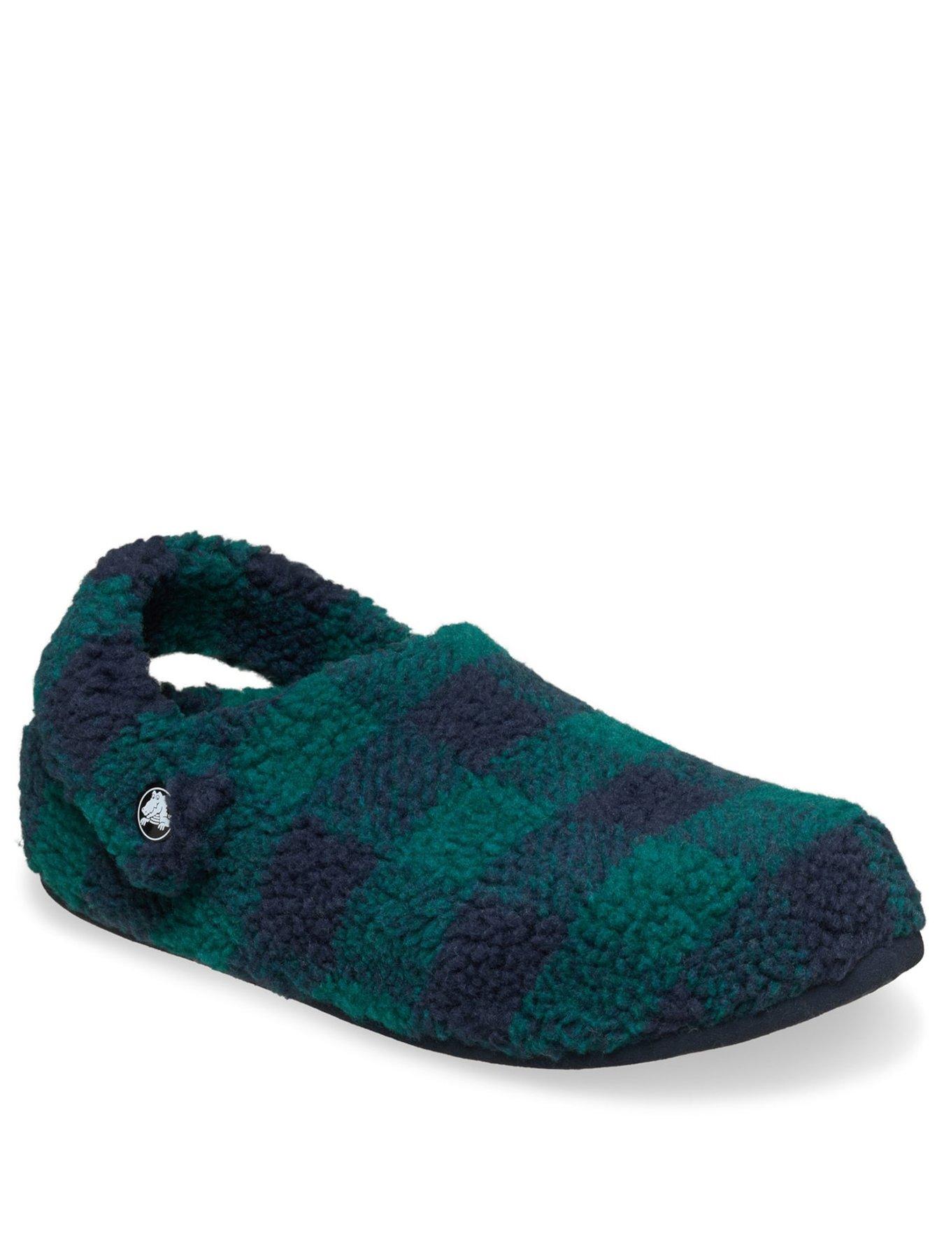  image of crocs-mens-classic-buff-check-cozzy-slipper--blue