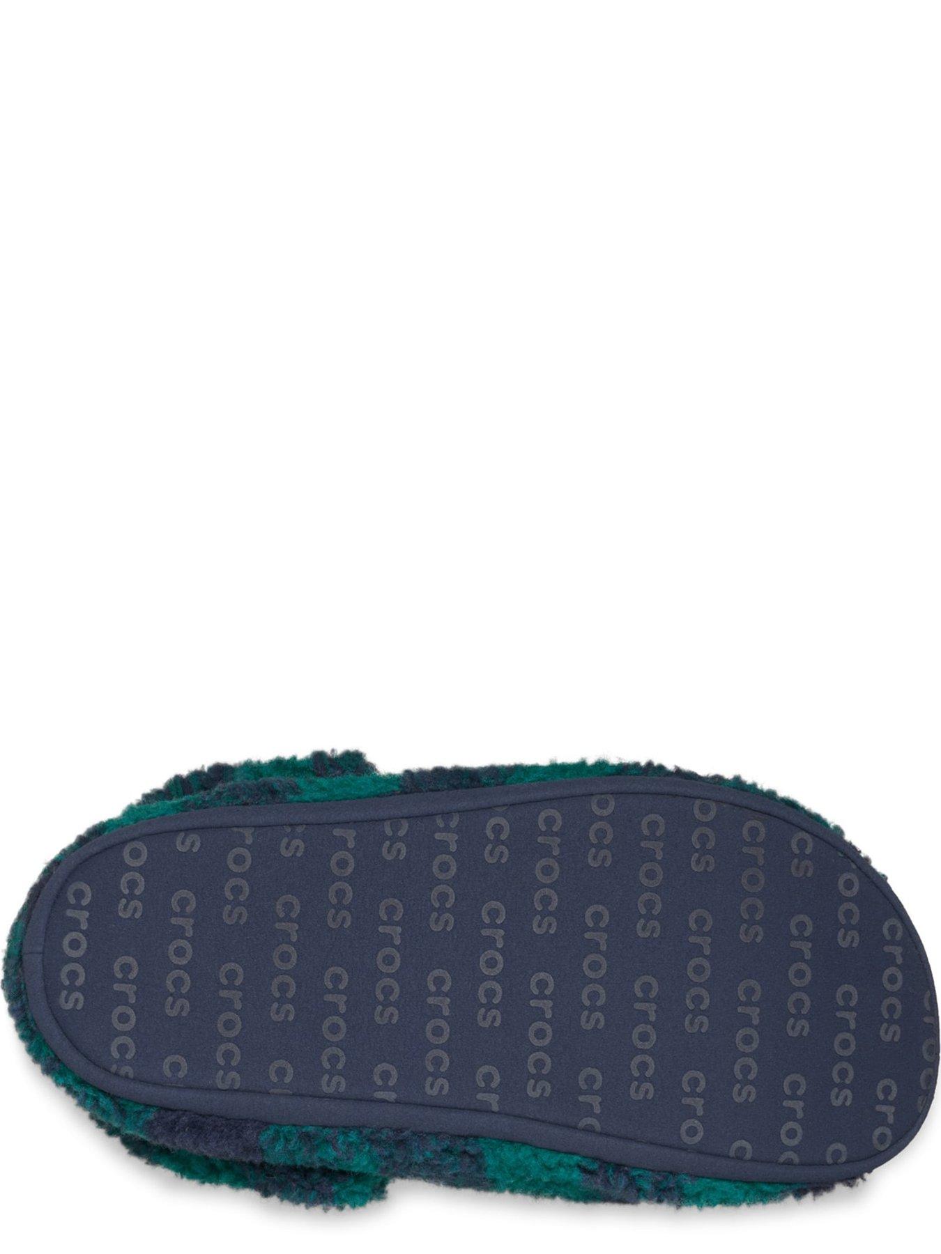  image of crocs-mens-classic-buff-check-cozzy-slipper--blue