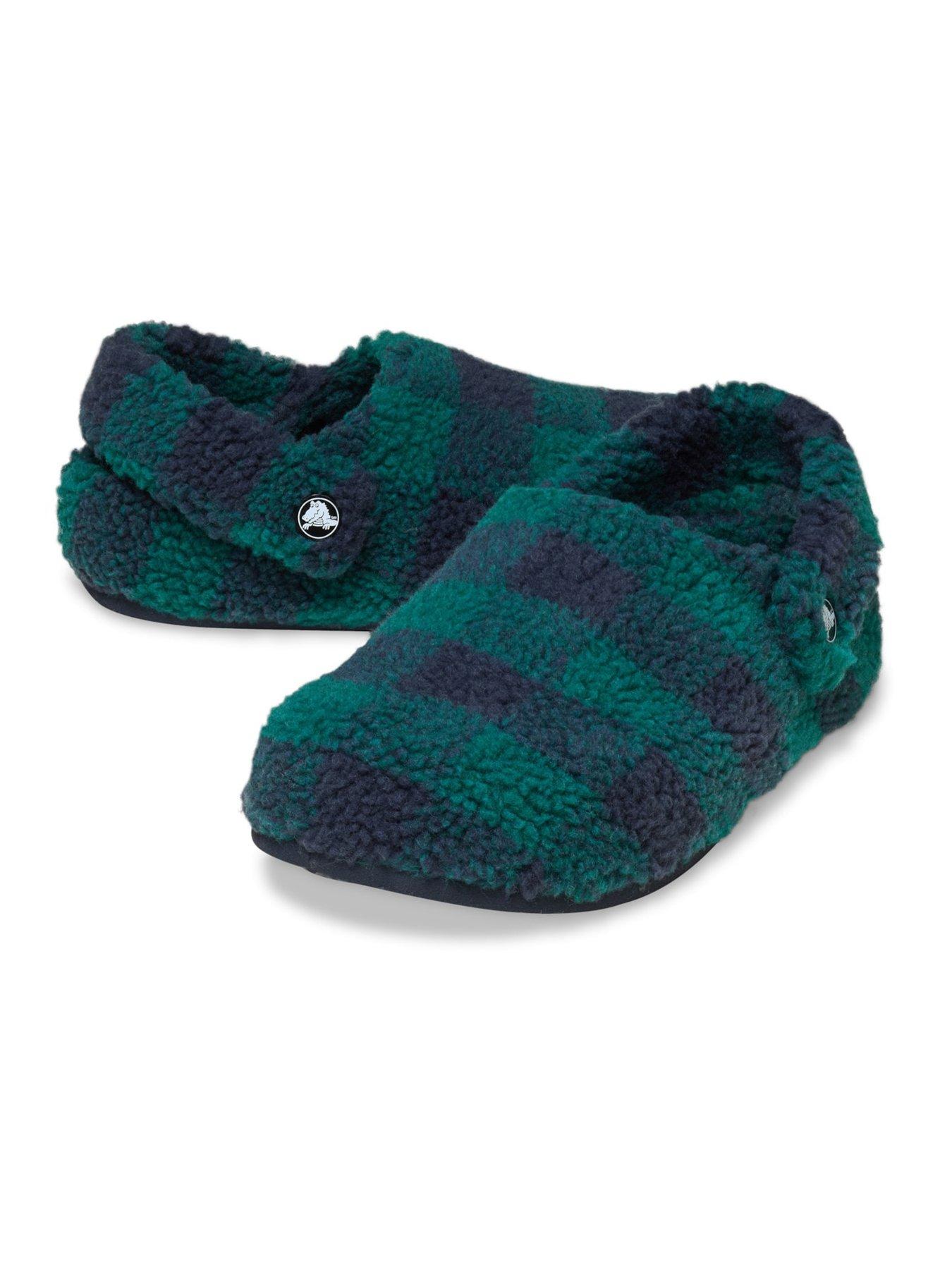  image of crocs-mens-classic-buff-check-cozzy-slipper--blue