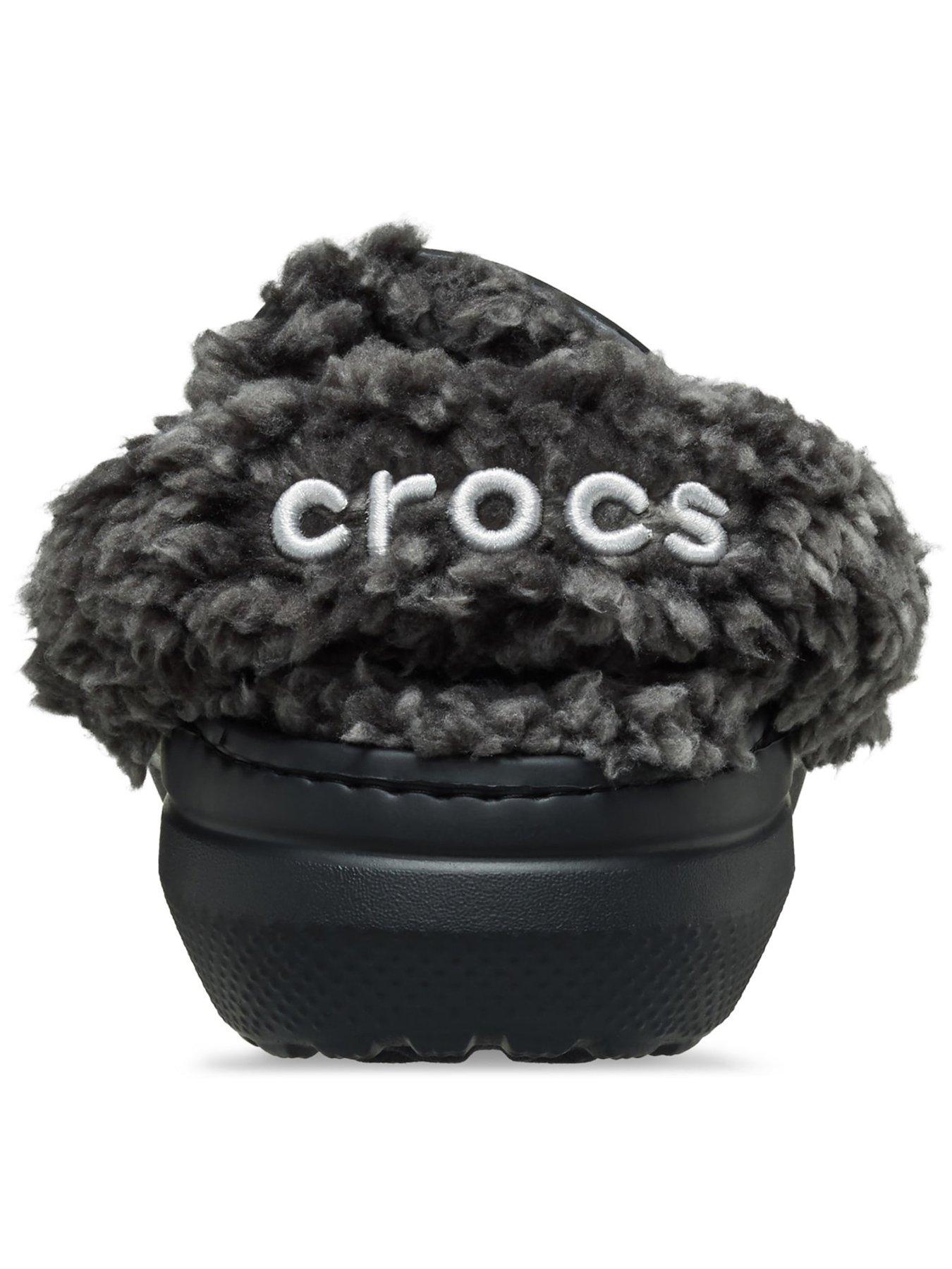  image of crocs-mens-classic-fleece-lined-clog-slipper--black