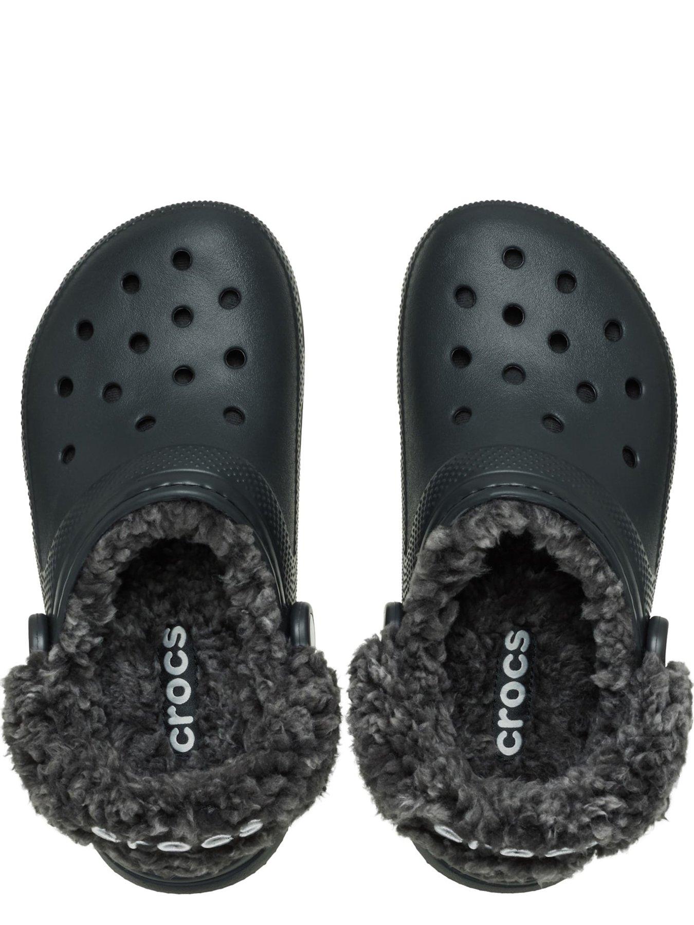  image of crocs-mens-classic-fleece-lined-clog-slipper--black