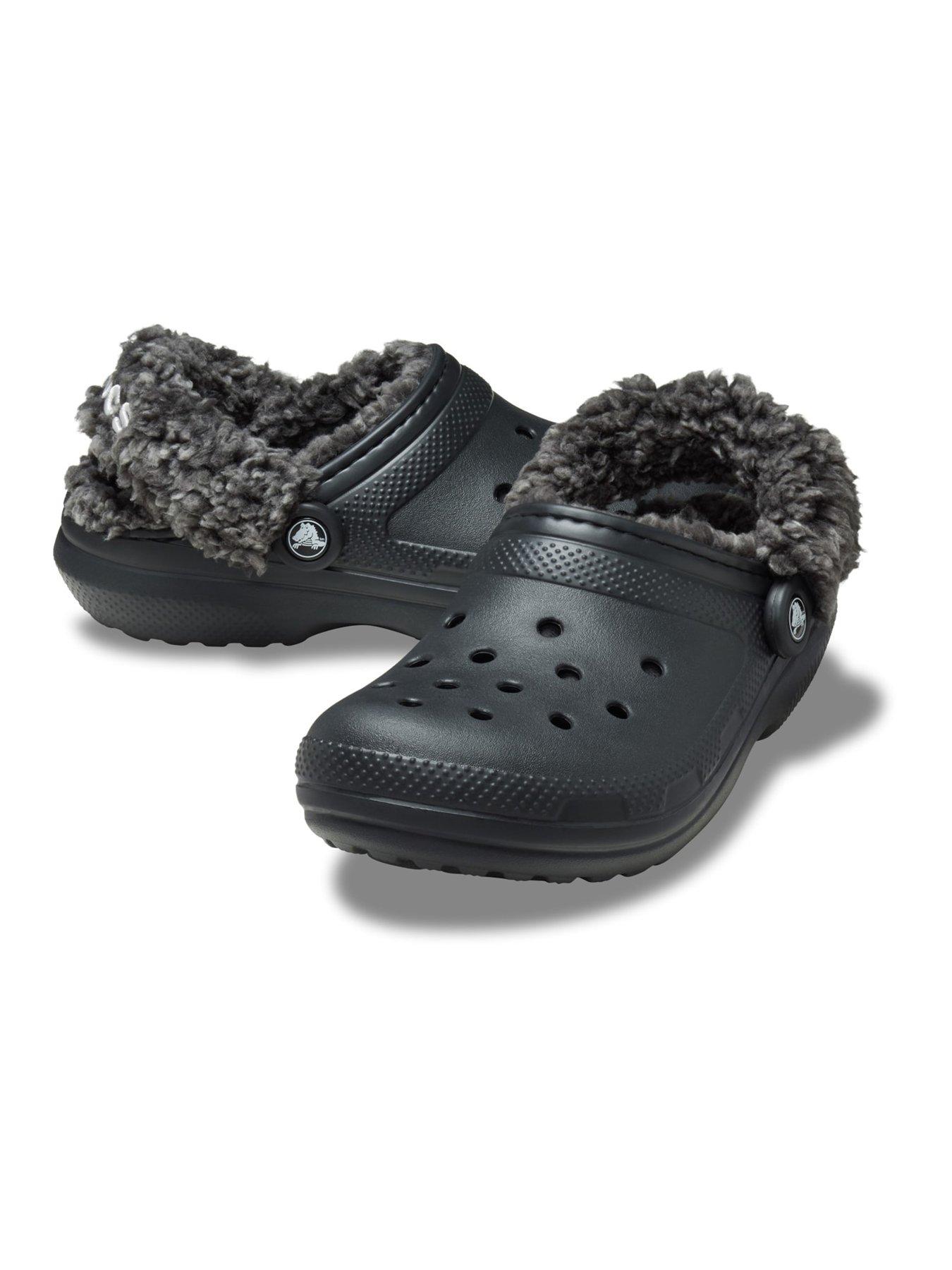  image of crocs-mens-classic-fleece-lined-clog-slipper--black
