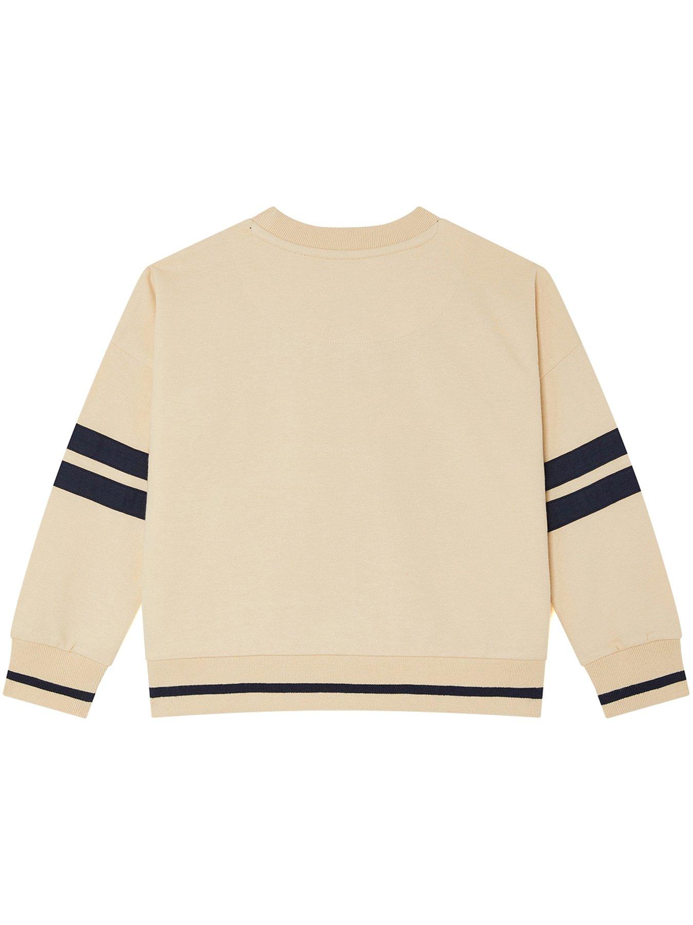 Image 2 of 4 of Monsoon Boys Dinosaur Varsity Sweatshirt - Beige