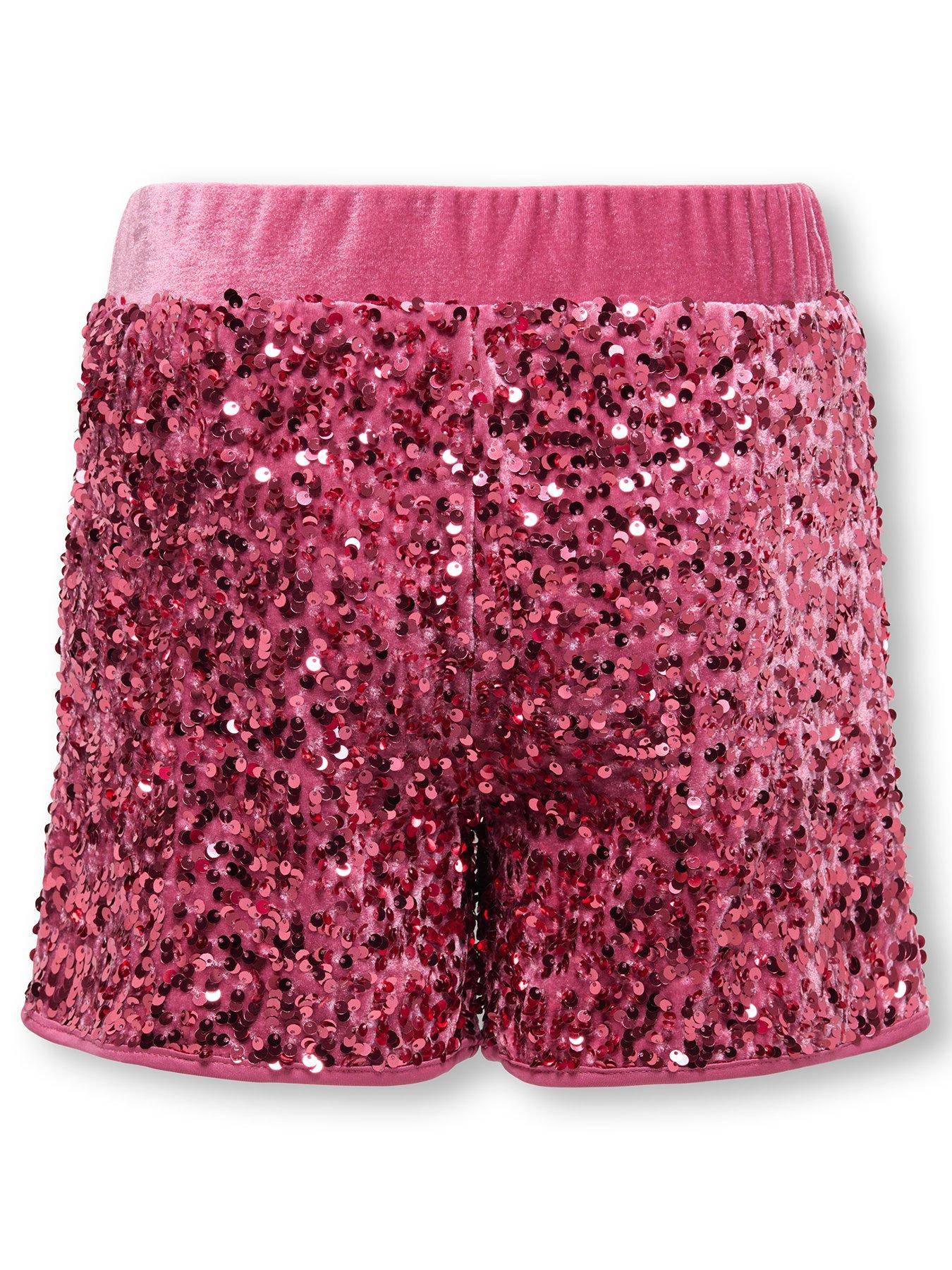  image of only-kids-girls-sequin-shorts-pink