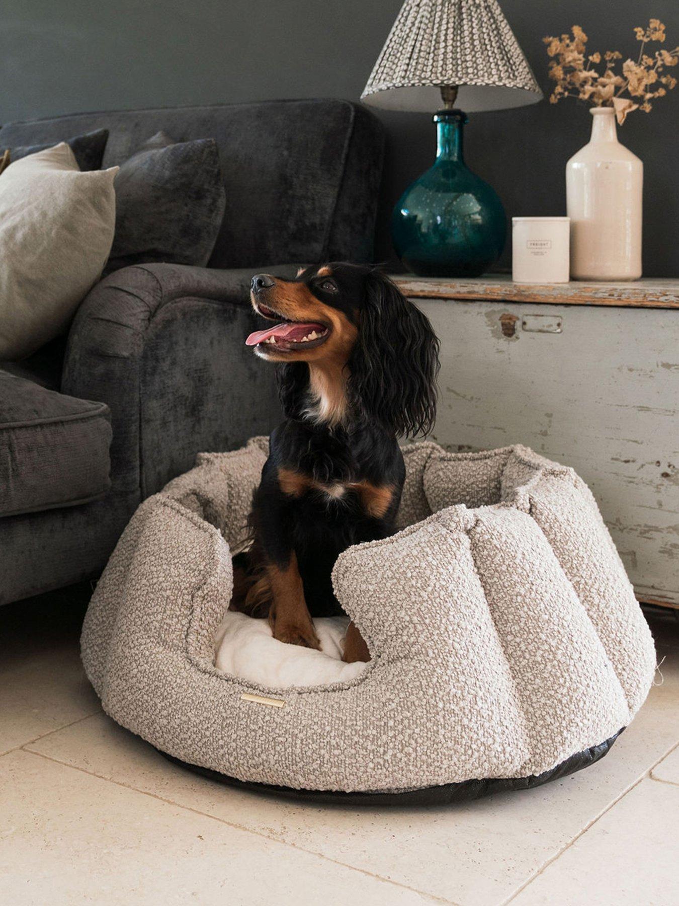 undefined High Sided Boucle Dog Bed Mink