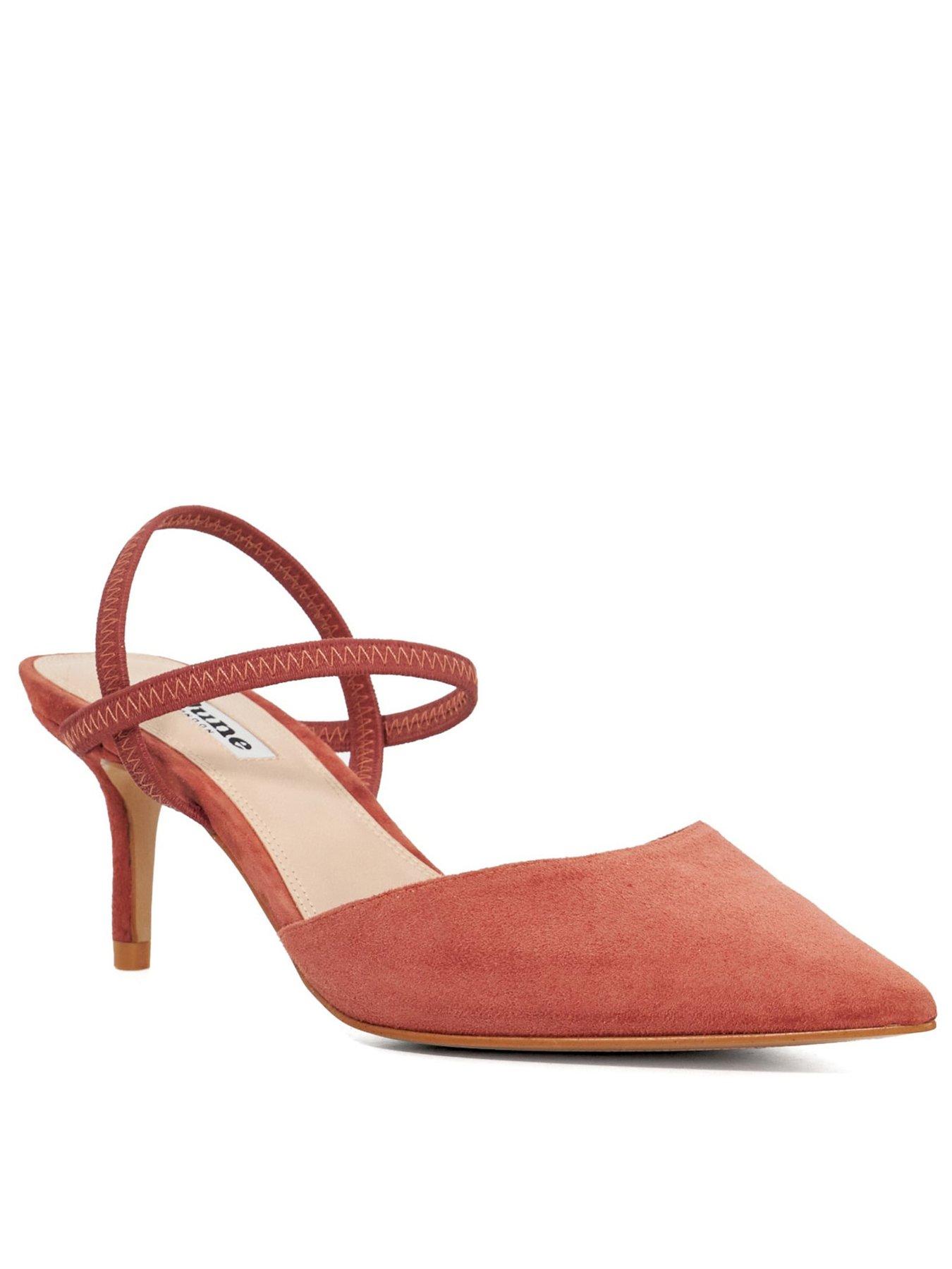Image 2 of 5 of Dune London Classical Stiletto Heeled Suede Courts - Coral