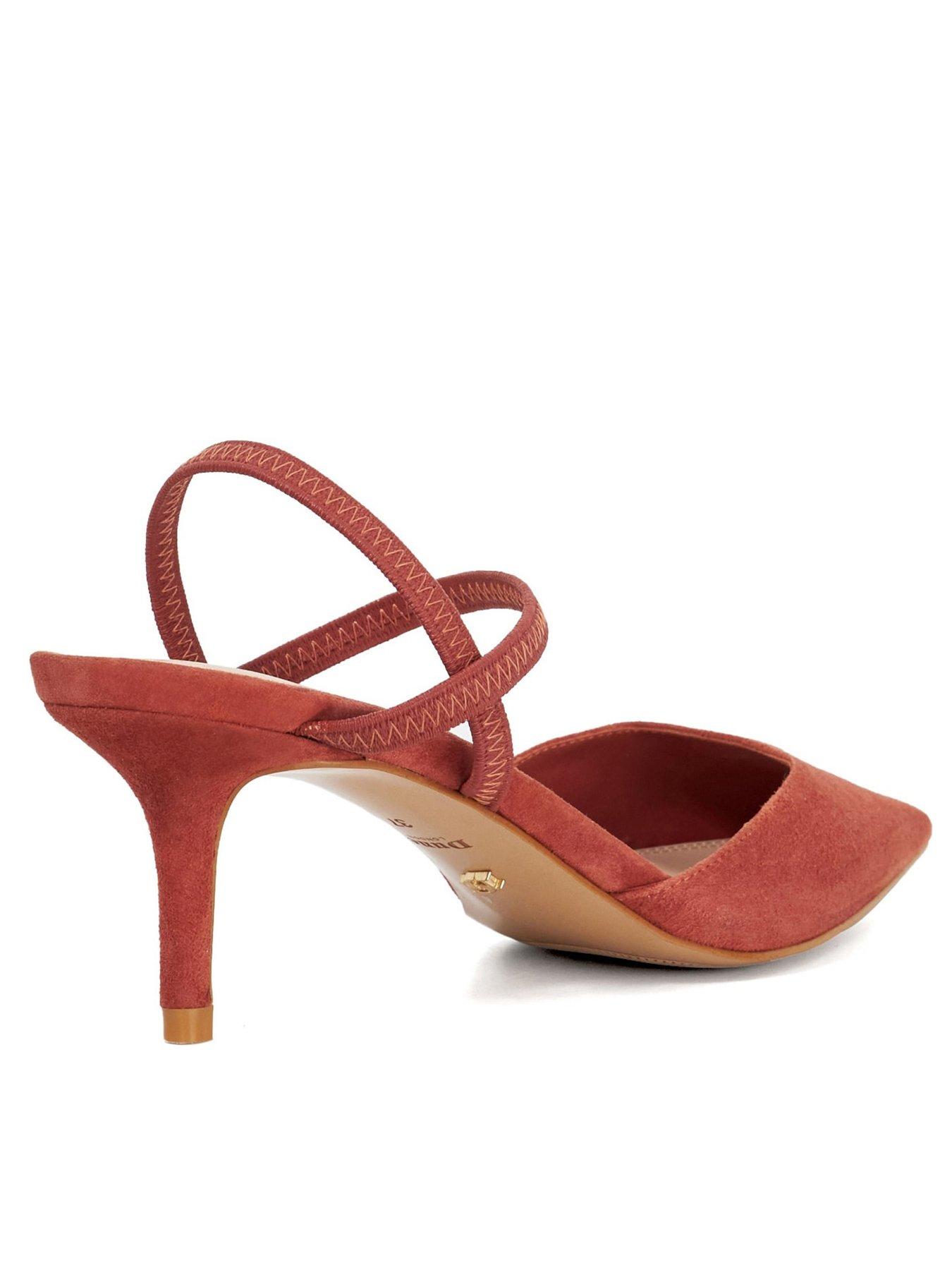 Image 3 of 5 of Dune London Classical Stiletto Heeled Suede Courts - Coral