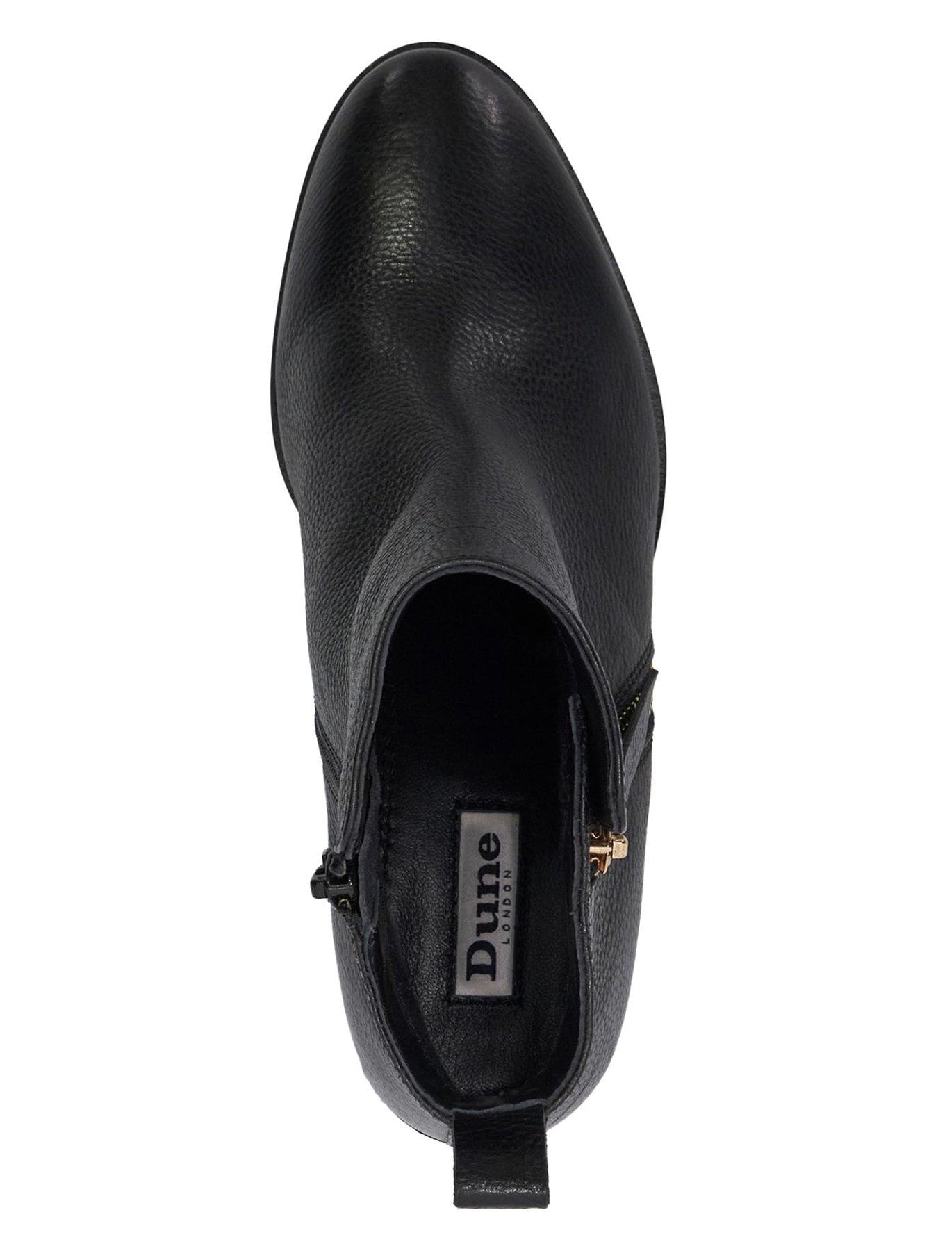 Image 5 of 6 of Dune London Paicing Leather Side Zip Ankle Boots - Black