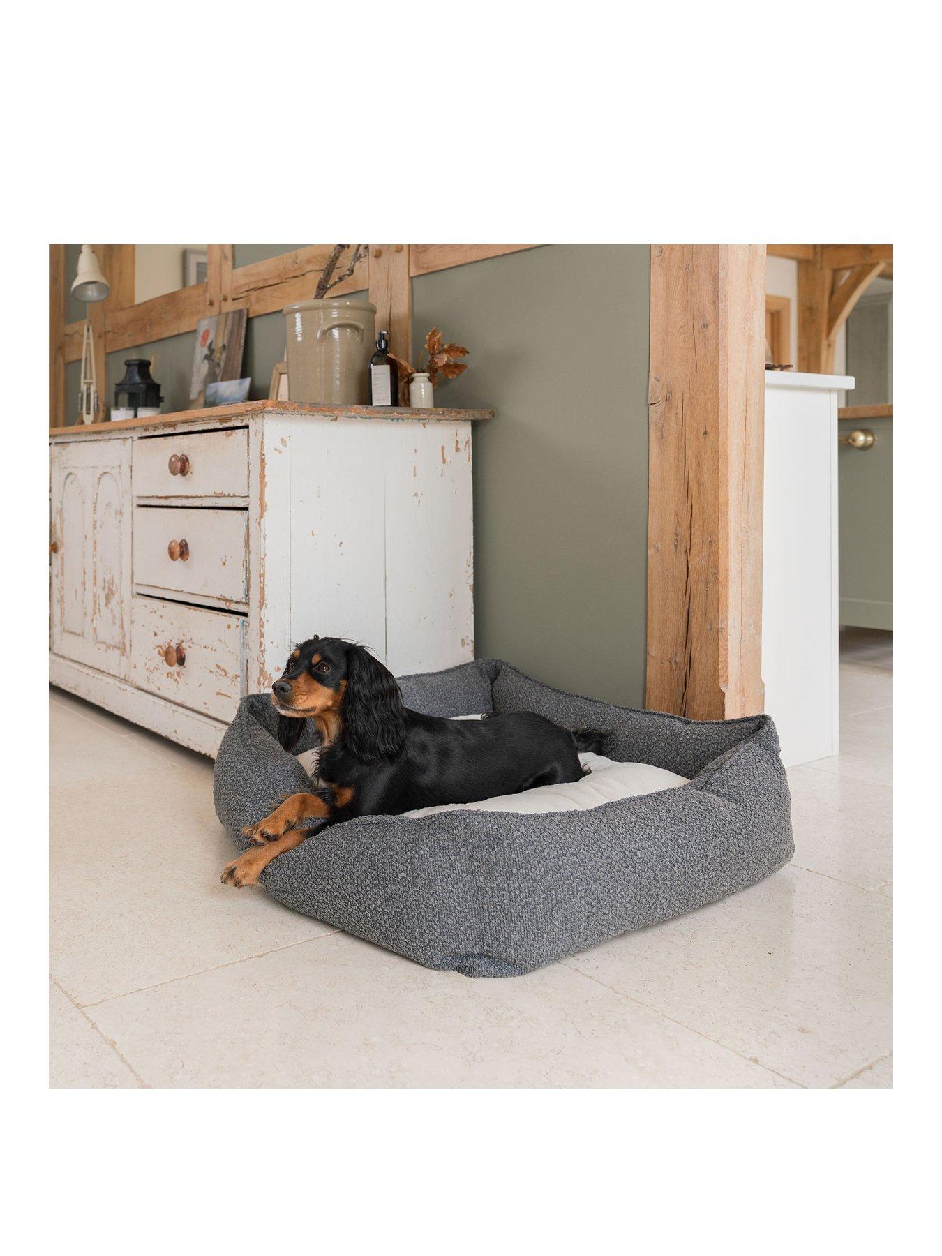 Image 2 of 4 of Lords and Labradors Boucle Box Bed For Dogs Granite