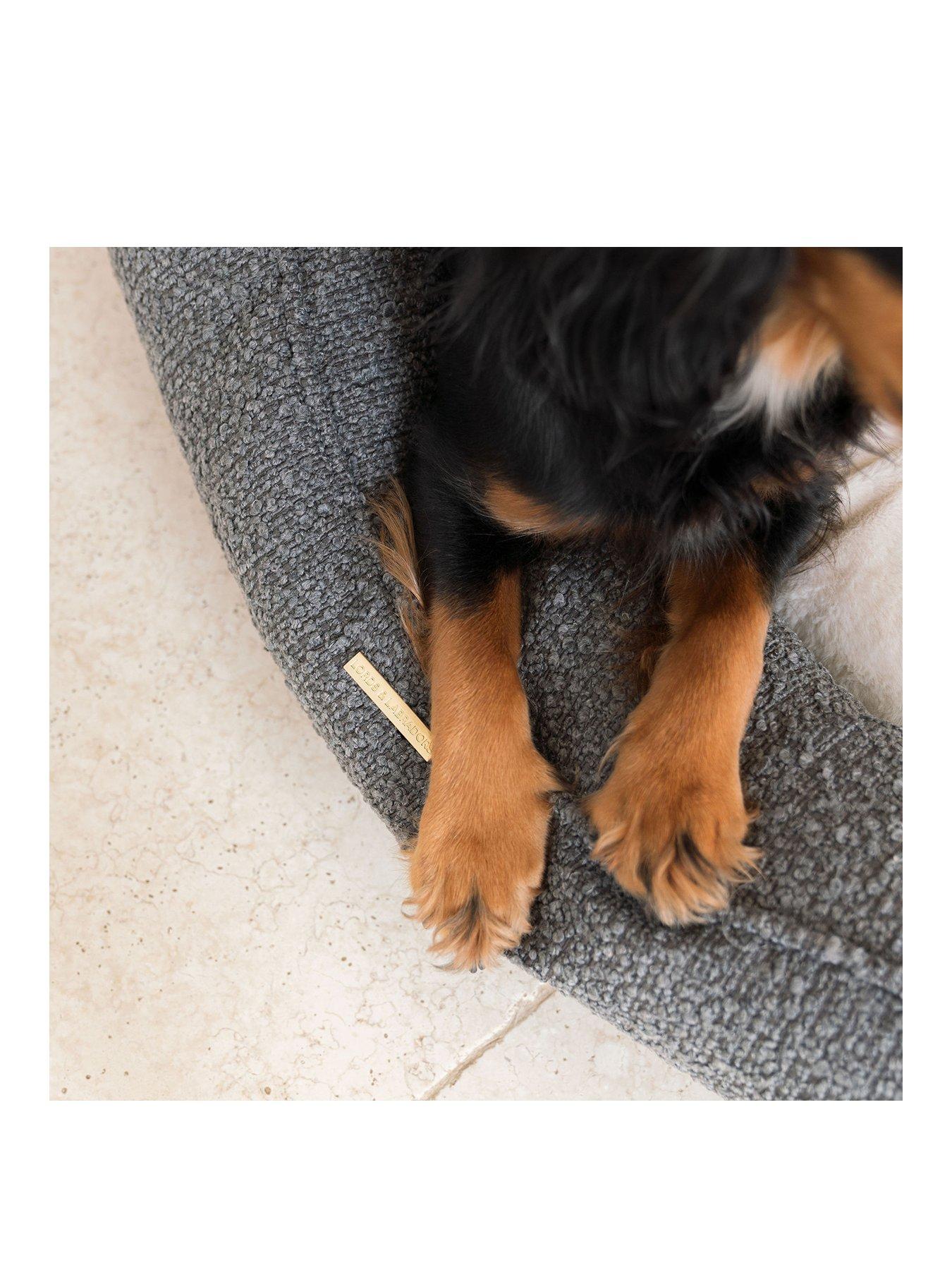 Image 3 of 4 of Lords and Labradors Boucle Box Bed For Dogs Granite