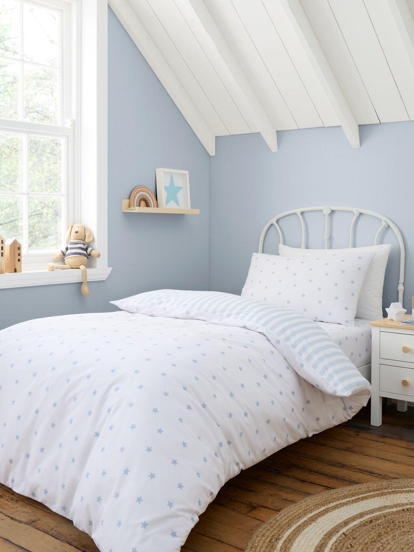  image of bianca-mini-star-amp-stripes-100-cotton-duvet-set--blue