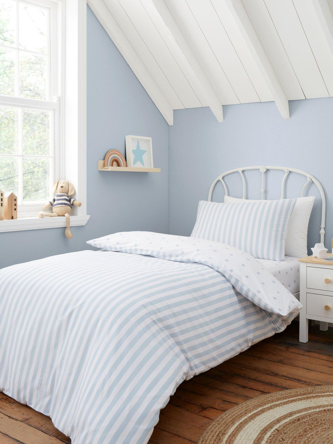 Image 4 of 6 of Bianca Mini Star & Stripes 100% Cotton Duvet Set- Blue