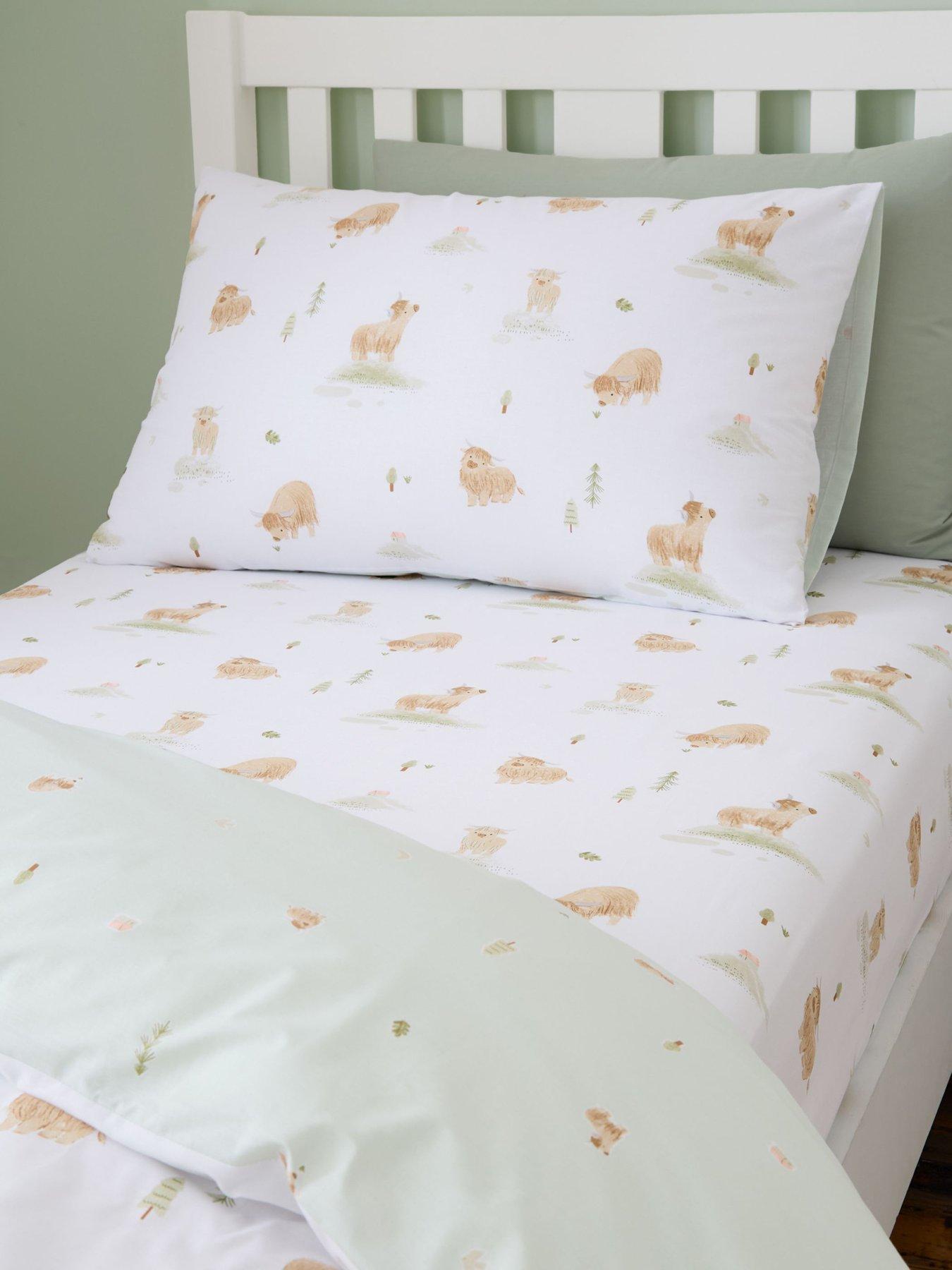 undefined Mini Moo Cow 100% Cotton Fitted Sheet White