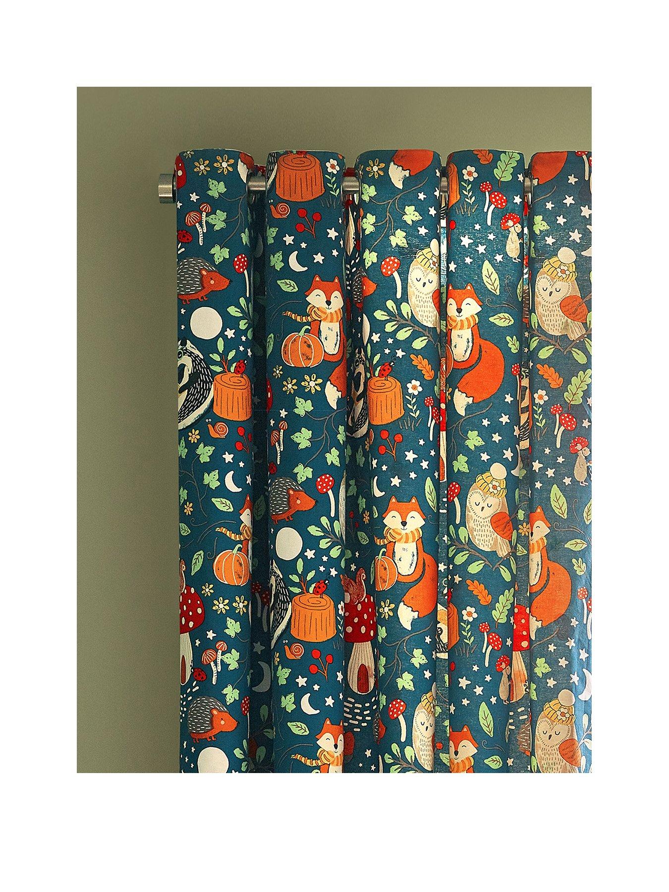 Image 2 of 4 of Catherine Lansfield Fox And Woodland Friends Curtains