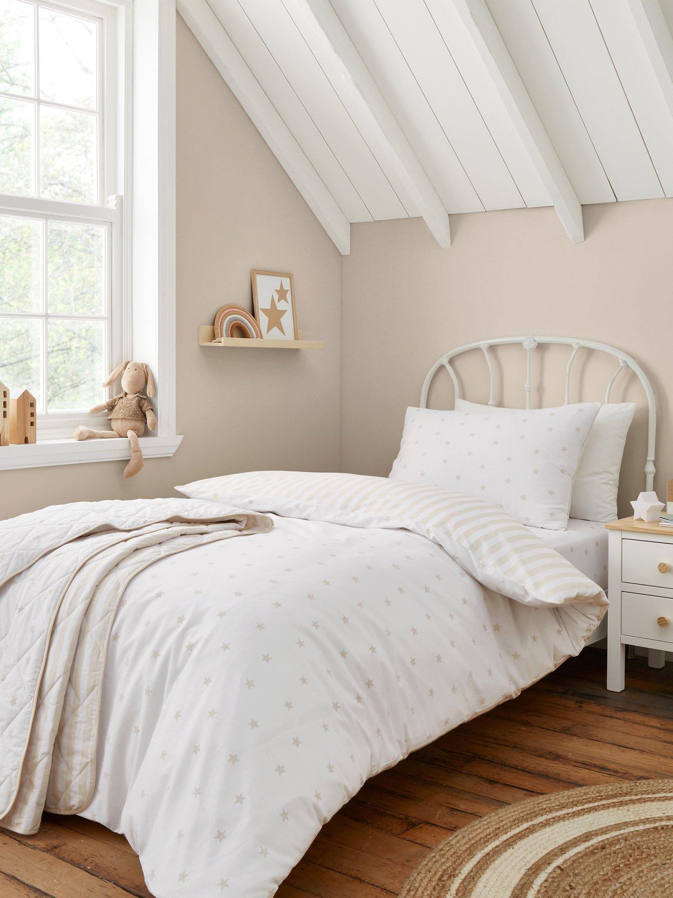 undefined Mini Star & Stripes 100% Cotton Duvet Set- Natural