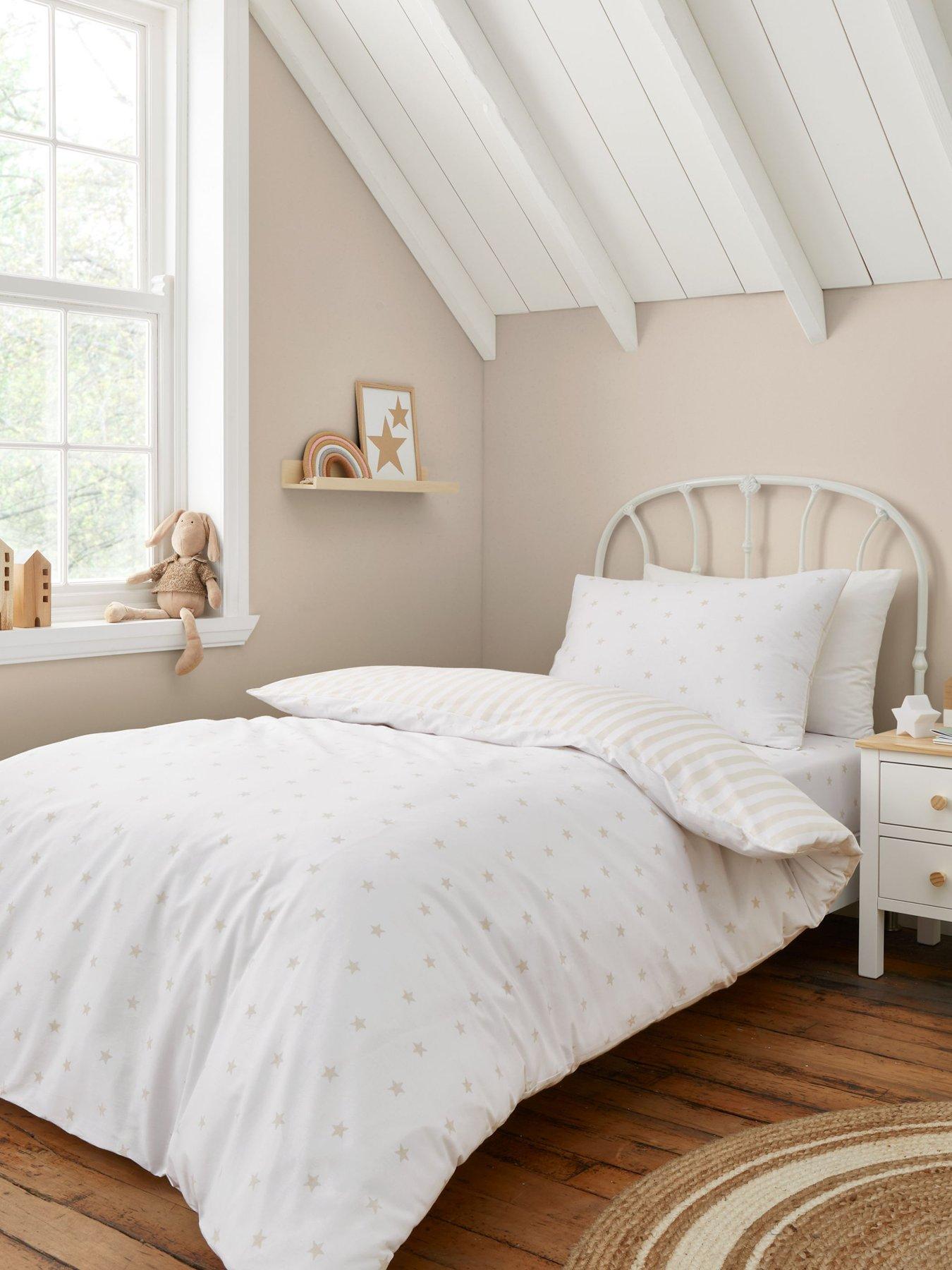  image of bianca-mini-star-amp-stripes-100-cotton-duvet-setnbsp-nbspnatural
