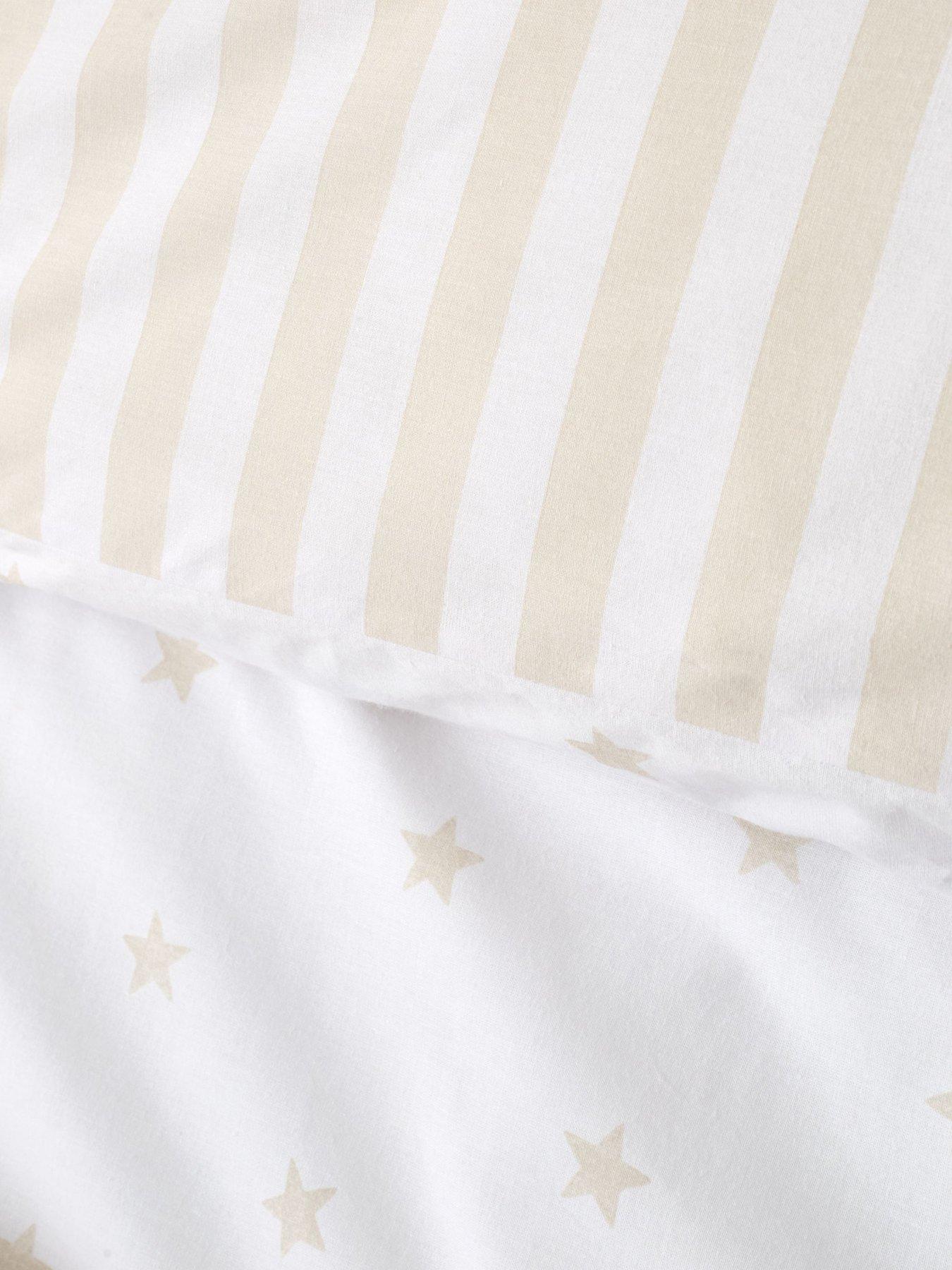  image of bianca-mini-star-amp-stripes-100-cotton-duvet-setnbsp-nbspnatural