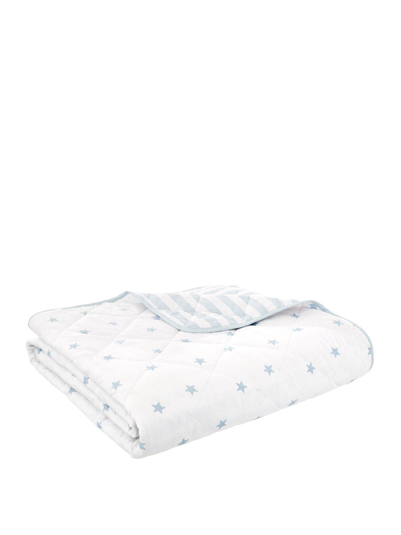 Image 2 of 4 of Bianca Mini Star &amp; Stripes 100% Cotton Bedspread- 200x200cm Blue