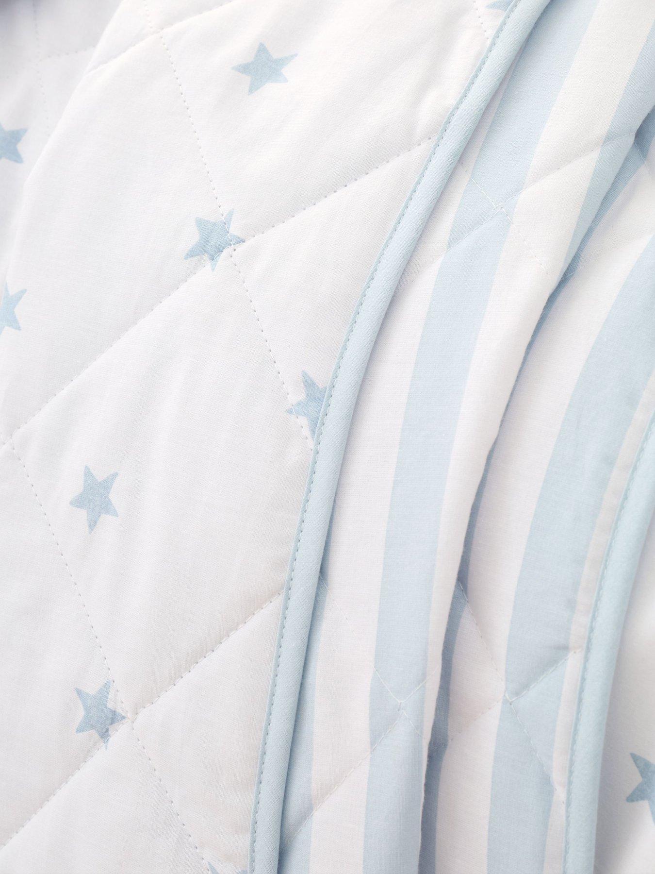 Image 4 of 4 of Bianca Mini Star &amp; Stripes 100% Cotton Bedspread- 200x200cm Blue